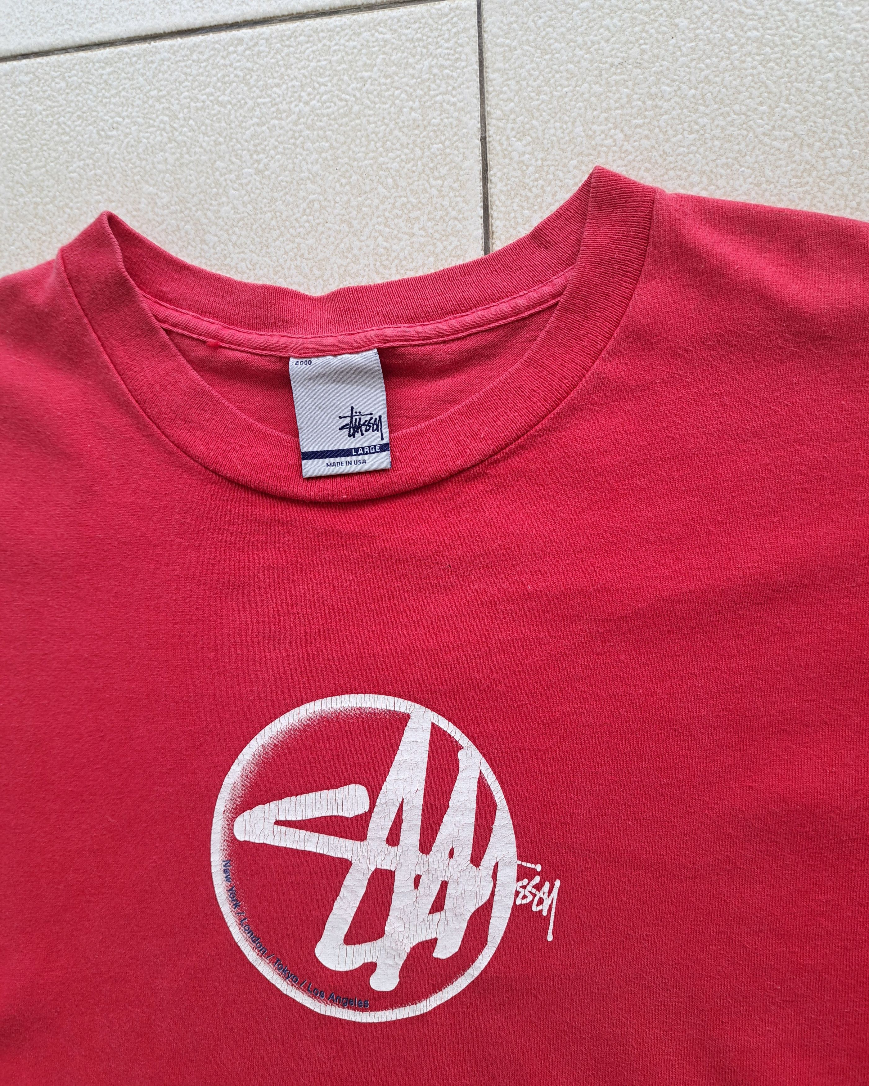 Stussy × Vintage Vintage 90s Stussy City Logo T-Shirt Size US L / EU 52-54 / 3 - 3 Thumbnail