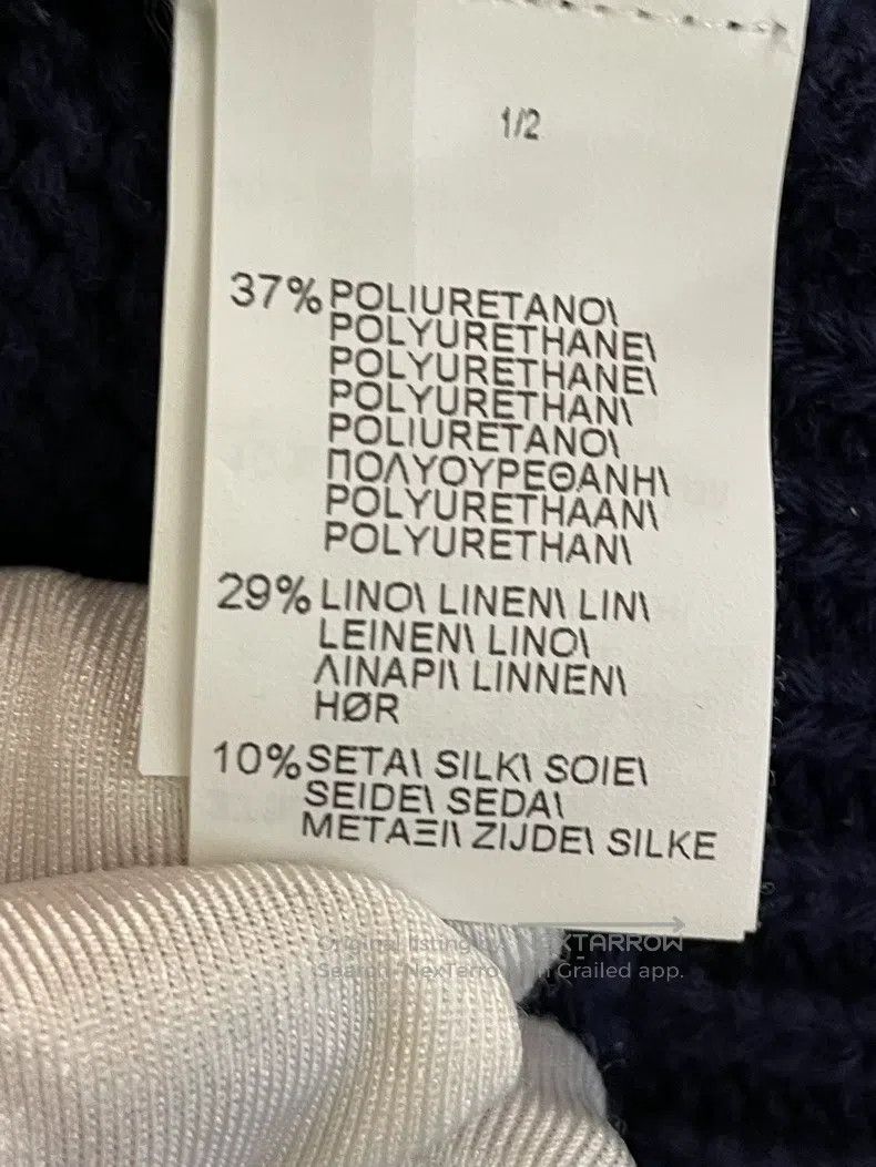 Brunello Cucinelli Brunello Cucinelli Blue and White Linen Polyurethane Silk Size M / US 6-8 / IT 42-44 - 9 Thumbnail