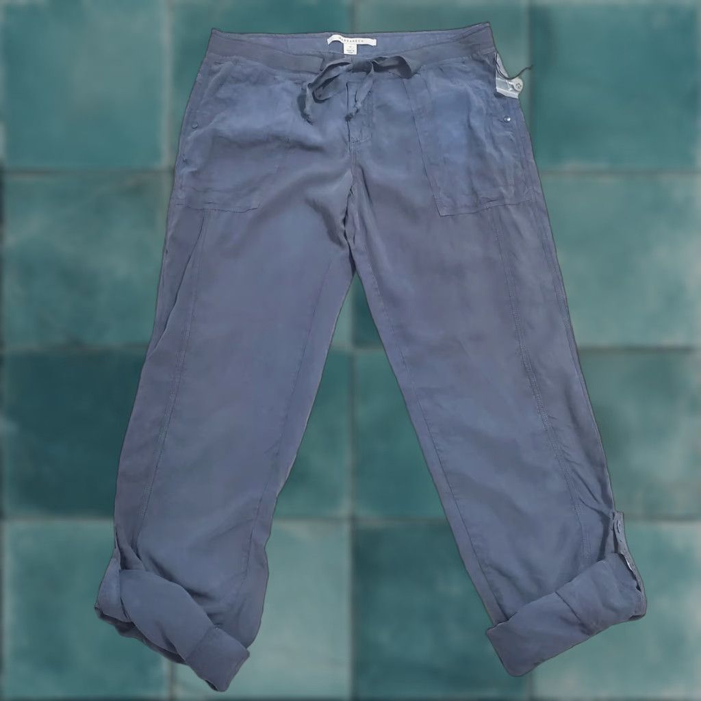 Anthropologie Marrakech Anthropologie Pants Women 30 Blue Roll Tab Tencel Linen Beachy 33x32 Classic Straight Size 30" / US 8 / IT 44 - 1 Thumbnail