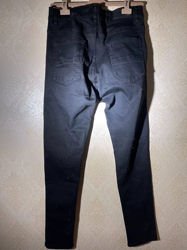 Amiri Amiri Black Cotton Destroyed Mixed Fabric Denim Pants Size US 34 / EU 50 - 2 Thumbnail