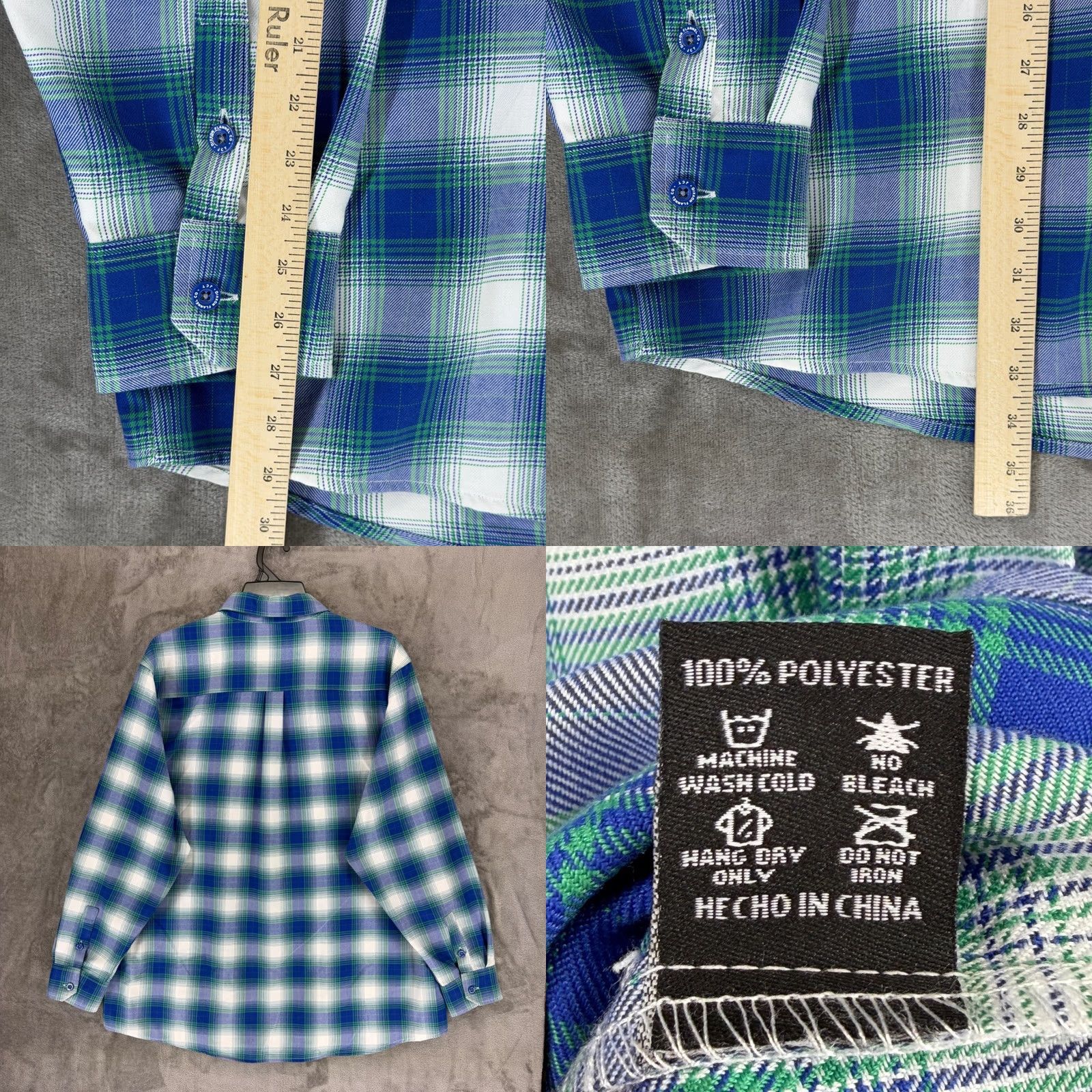 Vintage Dixxon Flannel Company Shirt Plaid JCT Blue/Green/White 3X Mens Big & Tall Button-Up Pockets Wrinkle Resistant D-Tech Size US XXL / EU 58 / 5 - 8 Thumbnail