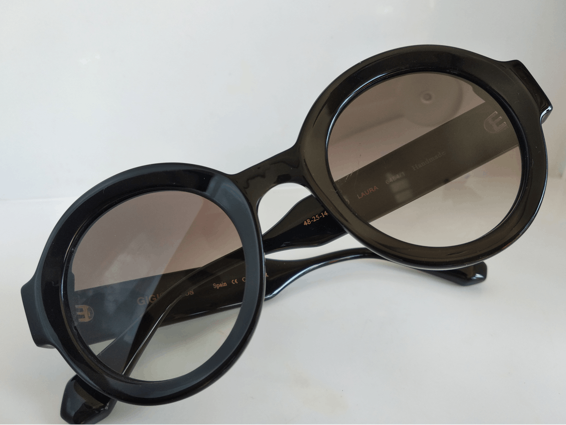 Other Handmade Black Acetate Gigistudios Round Sunglasses Frame Size ONE SIZE - 7 Thumbnail