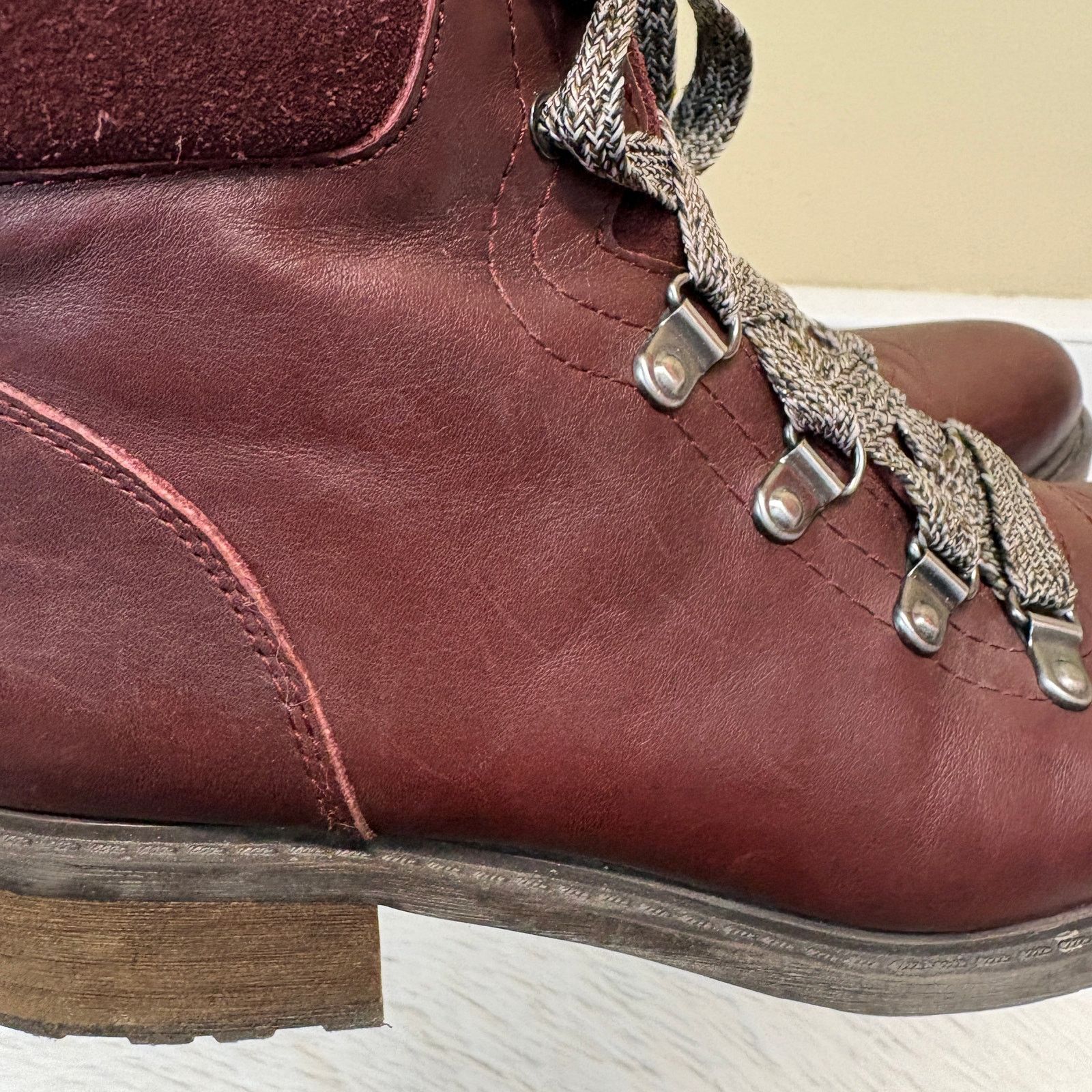 Sam Edelman Sam Edelman Darrah Dark Red Wine Suede Leather Hiking Size 7 Size US 7 / IT 37 - 8 Thumbnail