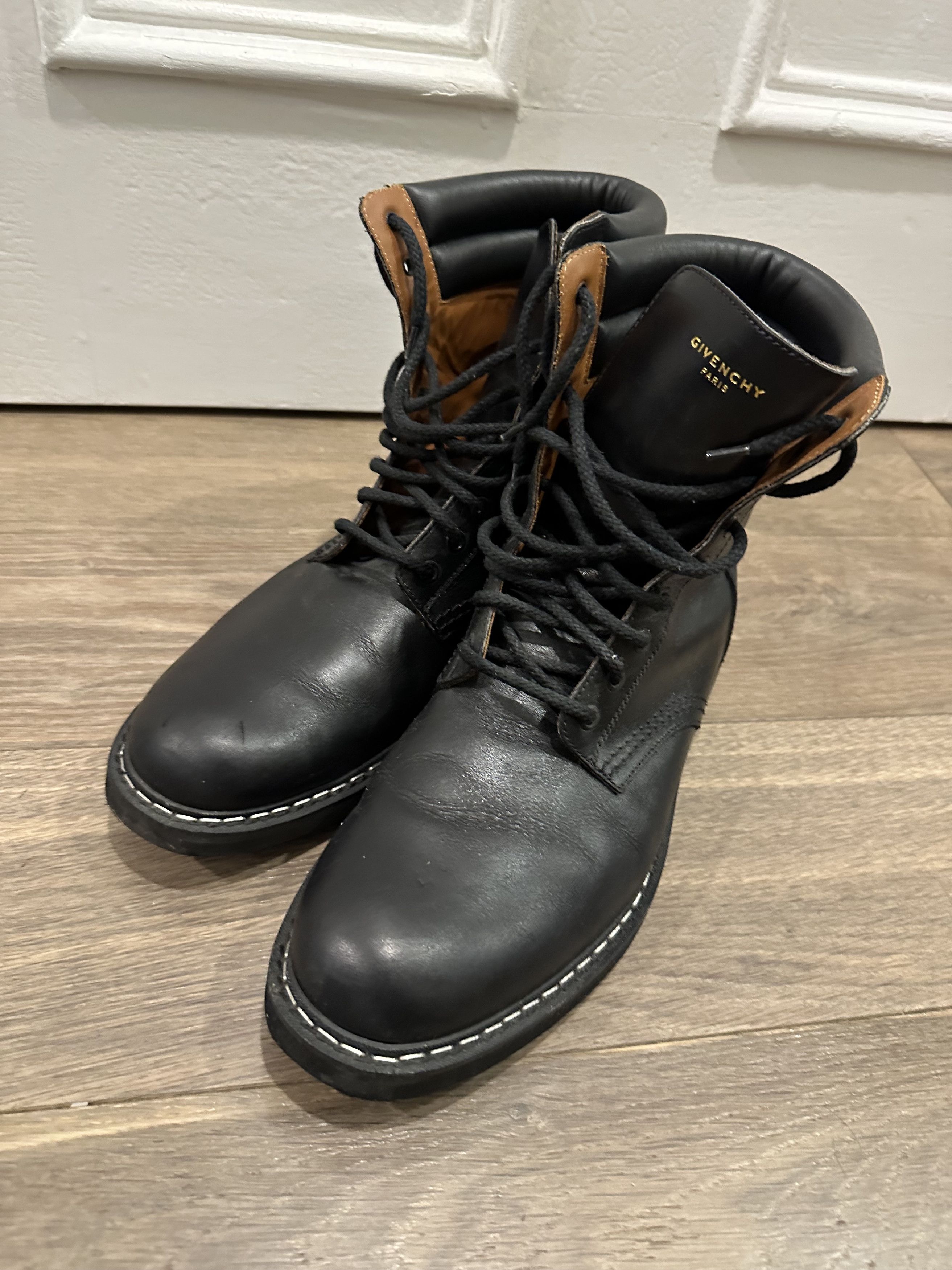 Givenchy Givenchy Black Leather Combat Army Boots Size US 10 / EU 43 - 2 Thumbnail