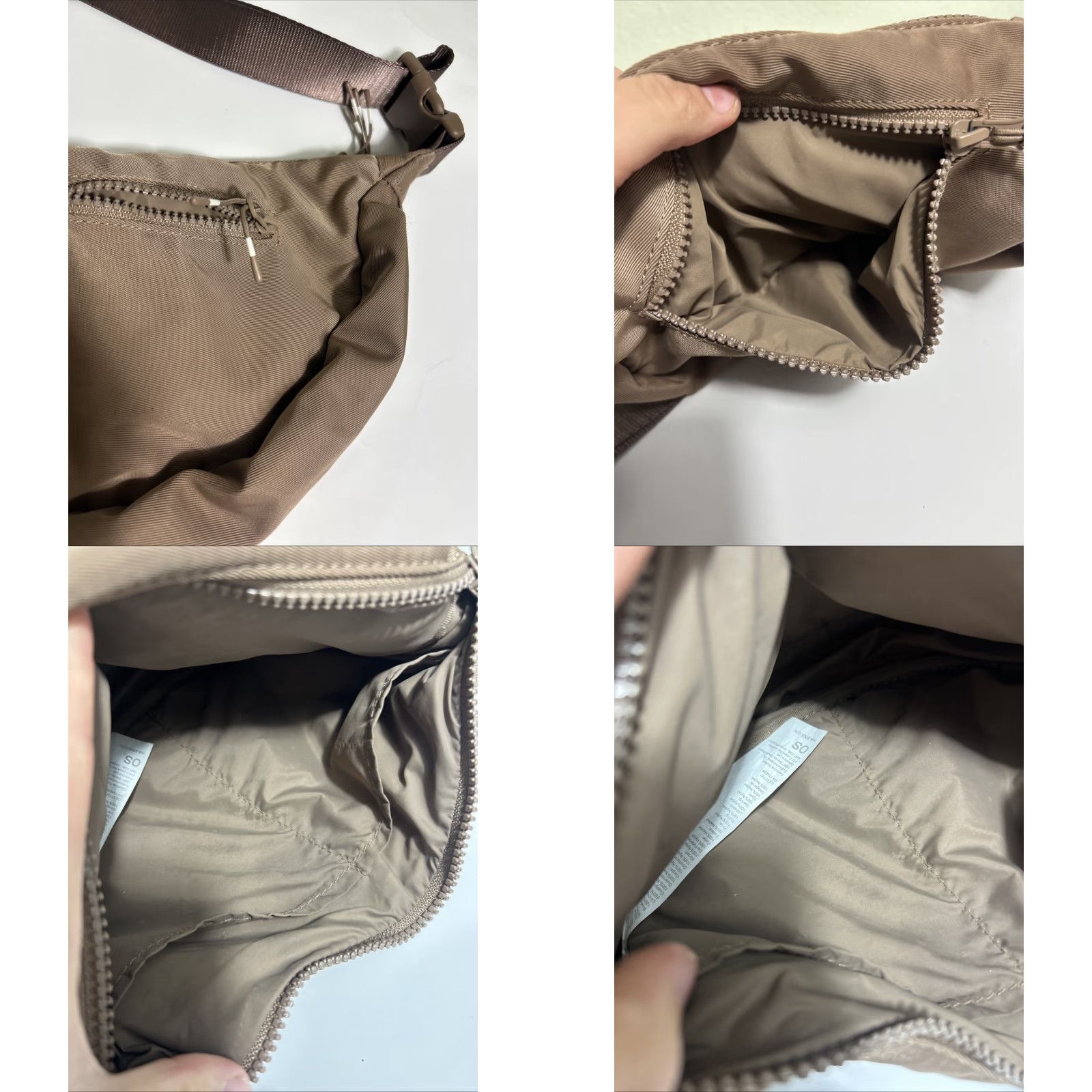 Fabletics Fabletics The Sling Crossbody Zip Bag Taupe Adjustable Strap Eco Minimalist Size ONE SIZE - 9 Thumbnail