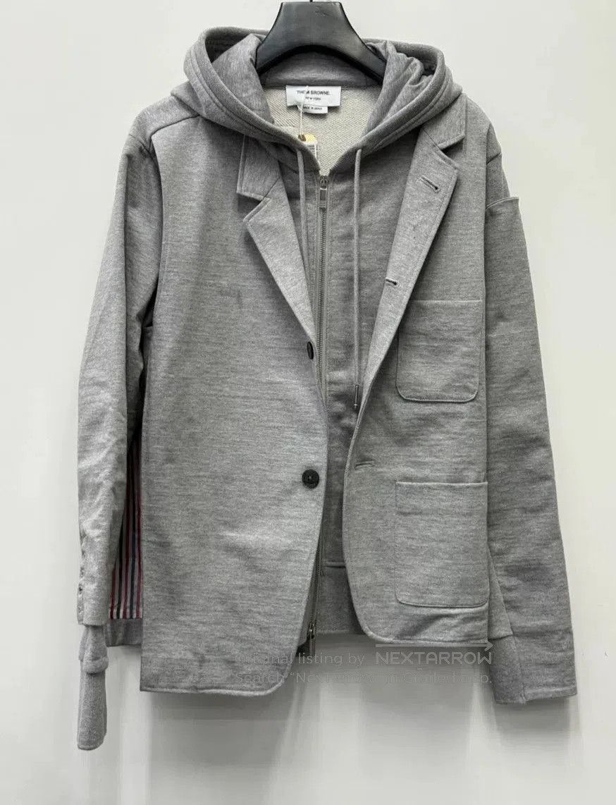 Thom Browne Hooded Sweatshirt Blazer.
