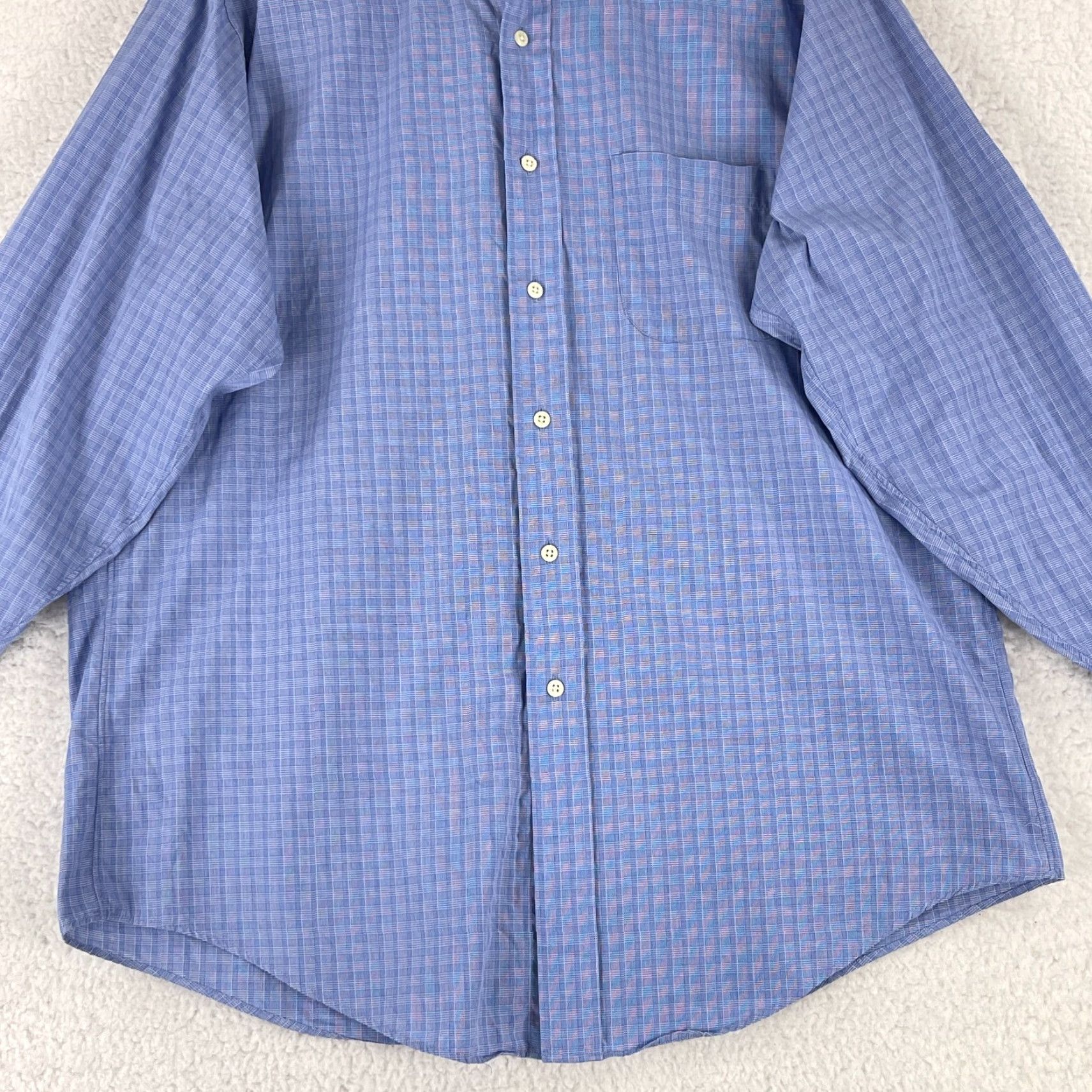 Brooks Brothers Brooks Brothers Button-Down Dress Shirt Mens Large Blue All Cotton Long Sleeve Size 42R - 6 Thumbnail
