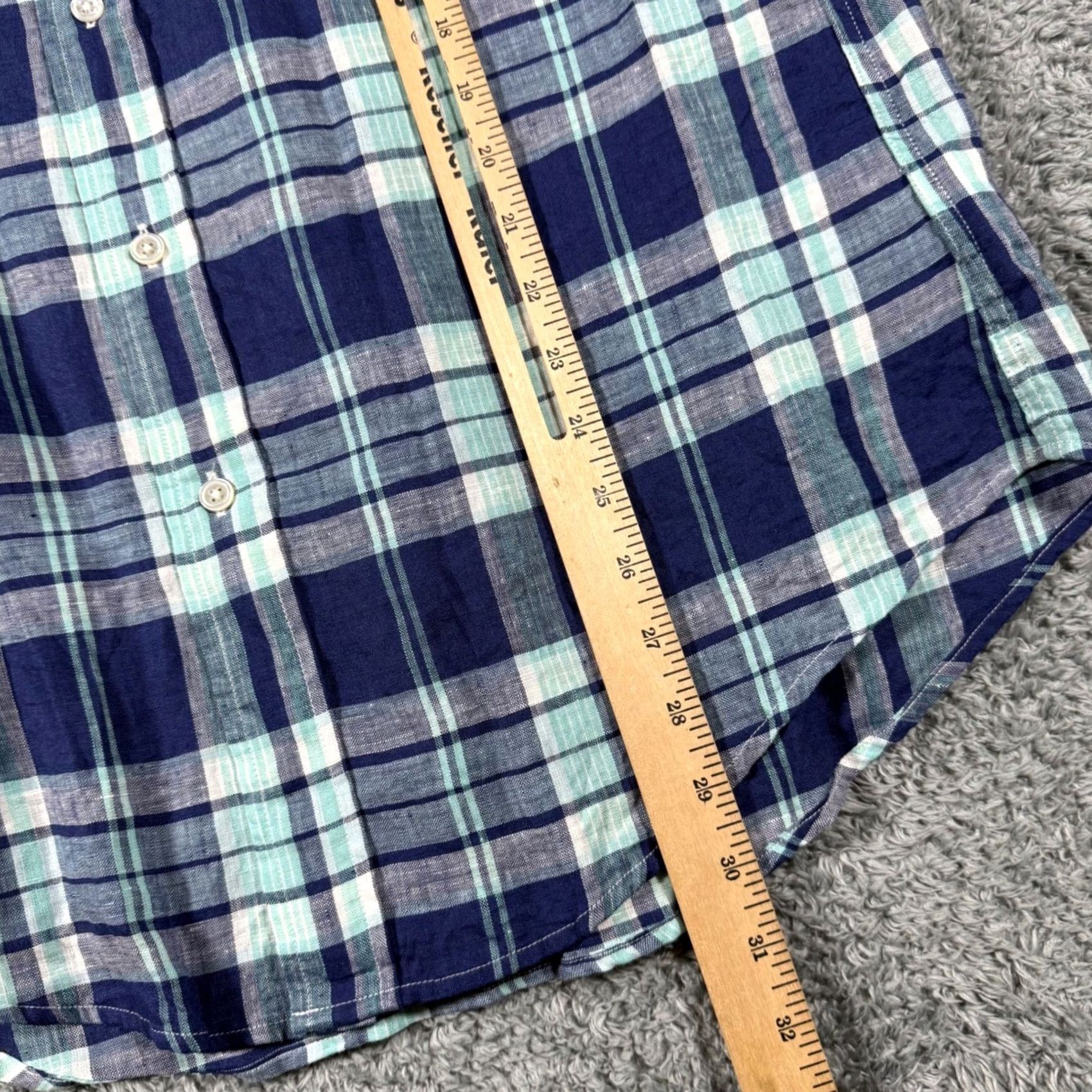 Brooks Brothers Brooks Brothers Baird McNutt Irish Linen Madras Plaid Shirt Men Large Blue Size US L / EU 52-54 / 3 - 7 Thumbnail