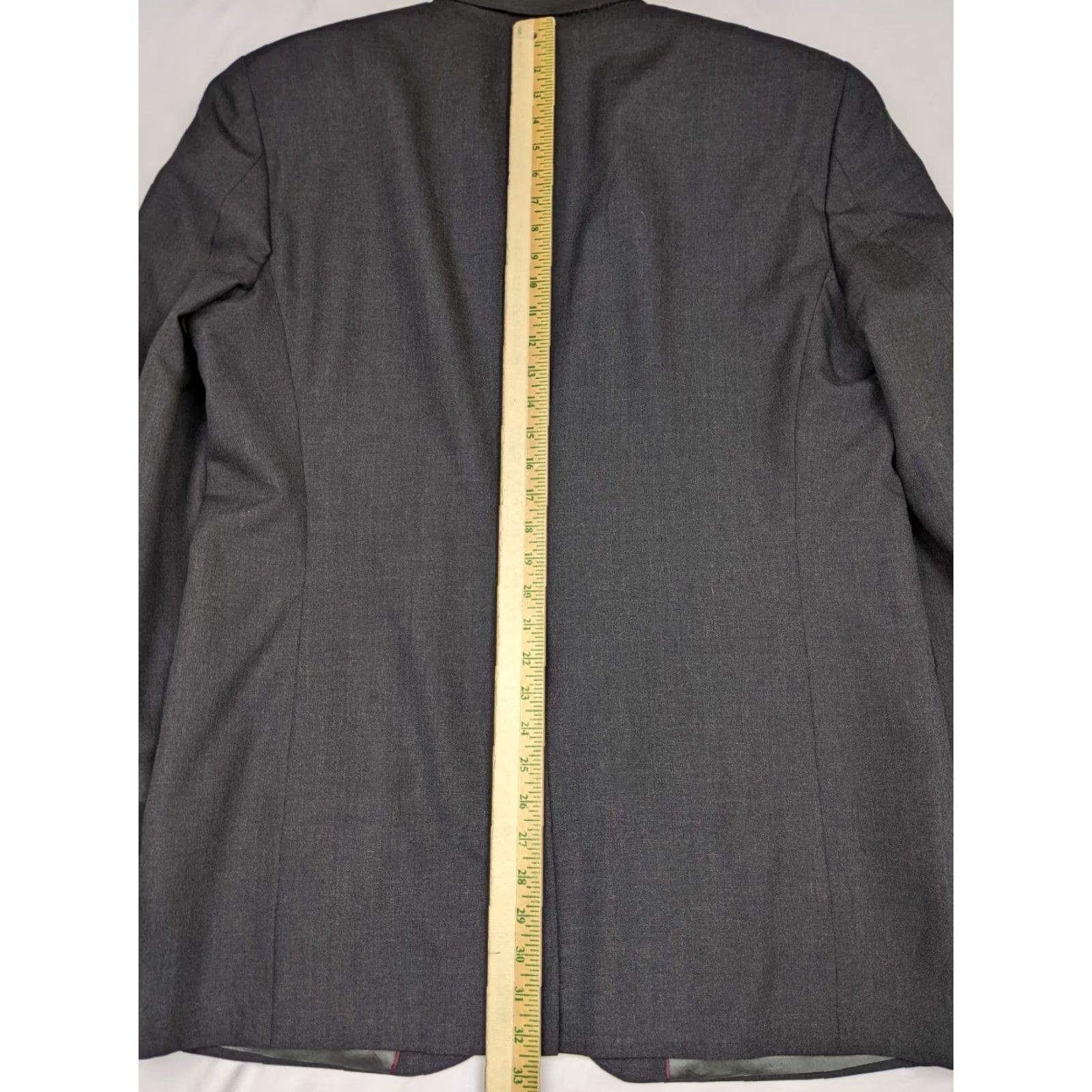 Stafford Stafford Blazer Single-Breasted Notch Lapel Gray Silk Wool 2 Button 44L Mens Sport Coat Jacket Size 44R - 7 Thumbnail