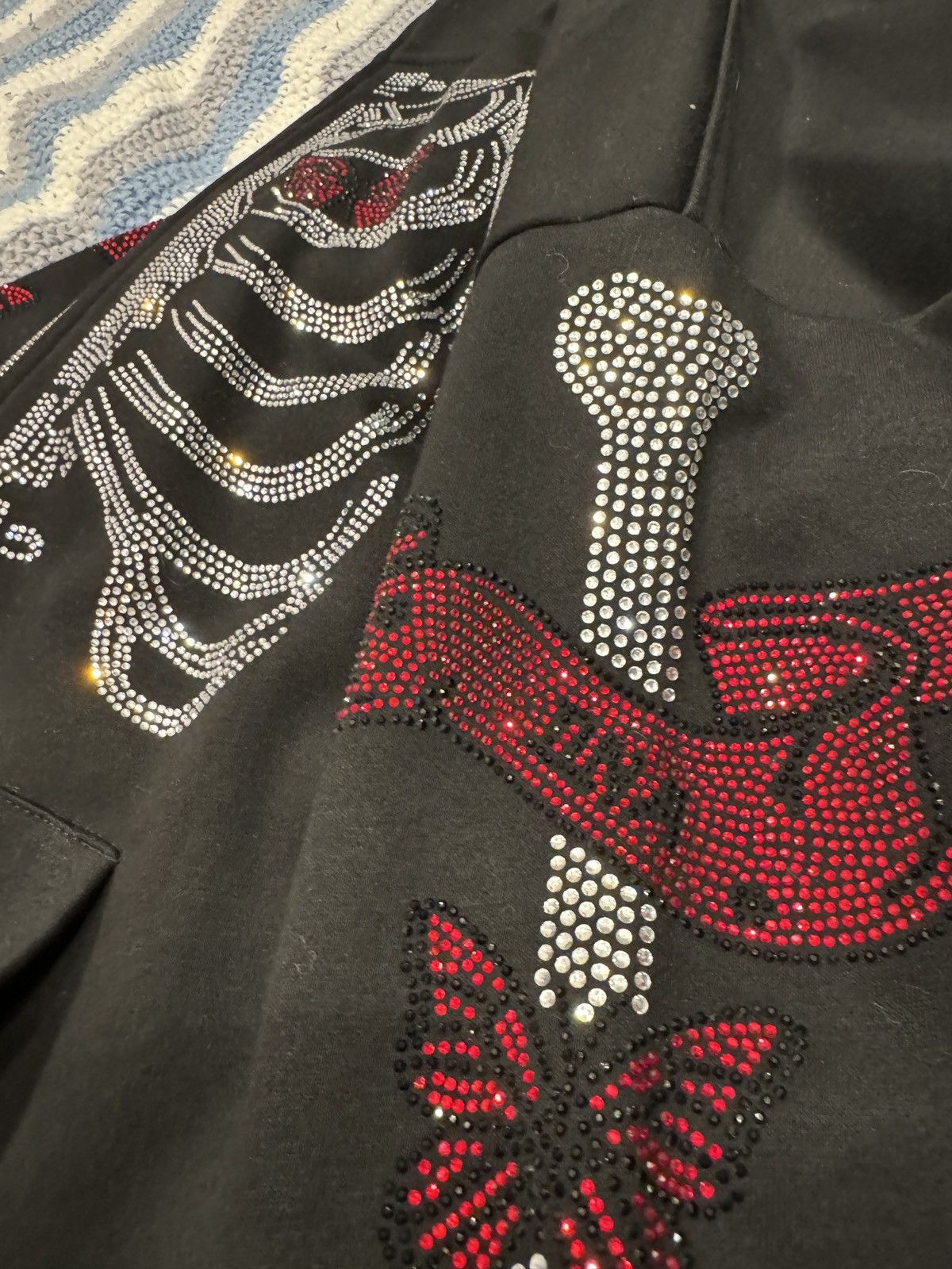 Designer Demons and Angels butterflies rhinestone skeleton hoodie Size US M / EU 48-50 / 2 - 6 Thumbnail