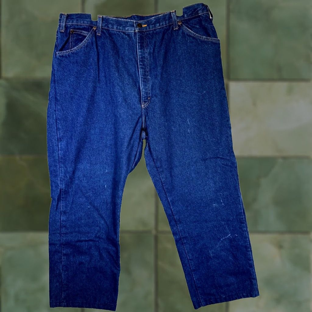Dickies Dickies Jeans Main Point Flannel-Lined 40x30 Blue Denim Plaid High Rise Straight Mens Jeans Size US 40 / EU 56 - 1 Thumbnail