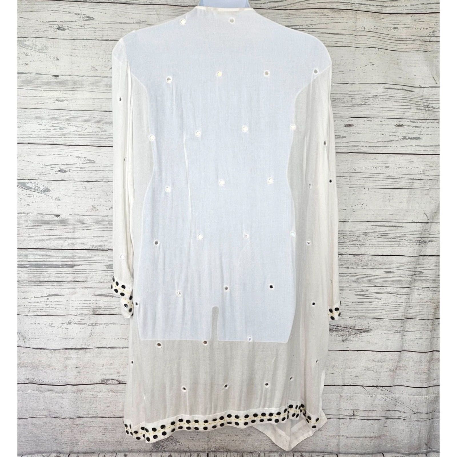 Soft Surroundings Soft Surroundings Blouse Kimono Womens 2X White Rayon Long Sleeve Plus Size XXL / US 16-18 / IT 52-54 - 4 Thumbnail