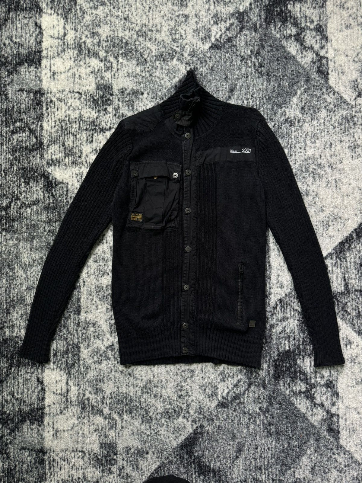 G-Star × Vintage Vintage Gstar Sweater Zip Up Raw Denim Quebec Vest Knit Y2K Size M / US 6-8 / IT 42-44 - 2 Thumbnail