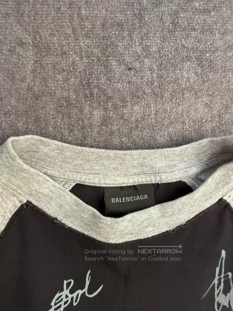 Balenciaga Balenciaga Raglan Sleeve Color Block Signature Print Short Size US XS / EU 42 / 0 - 3 Thumbnail