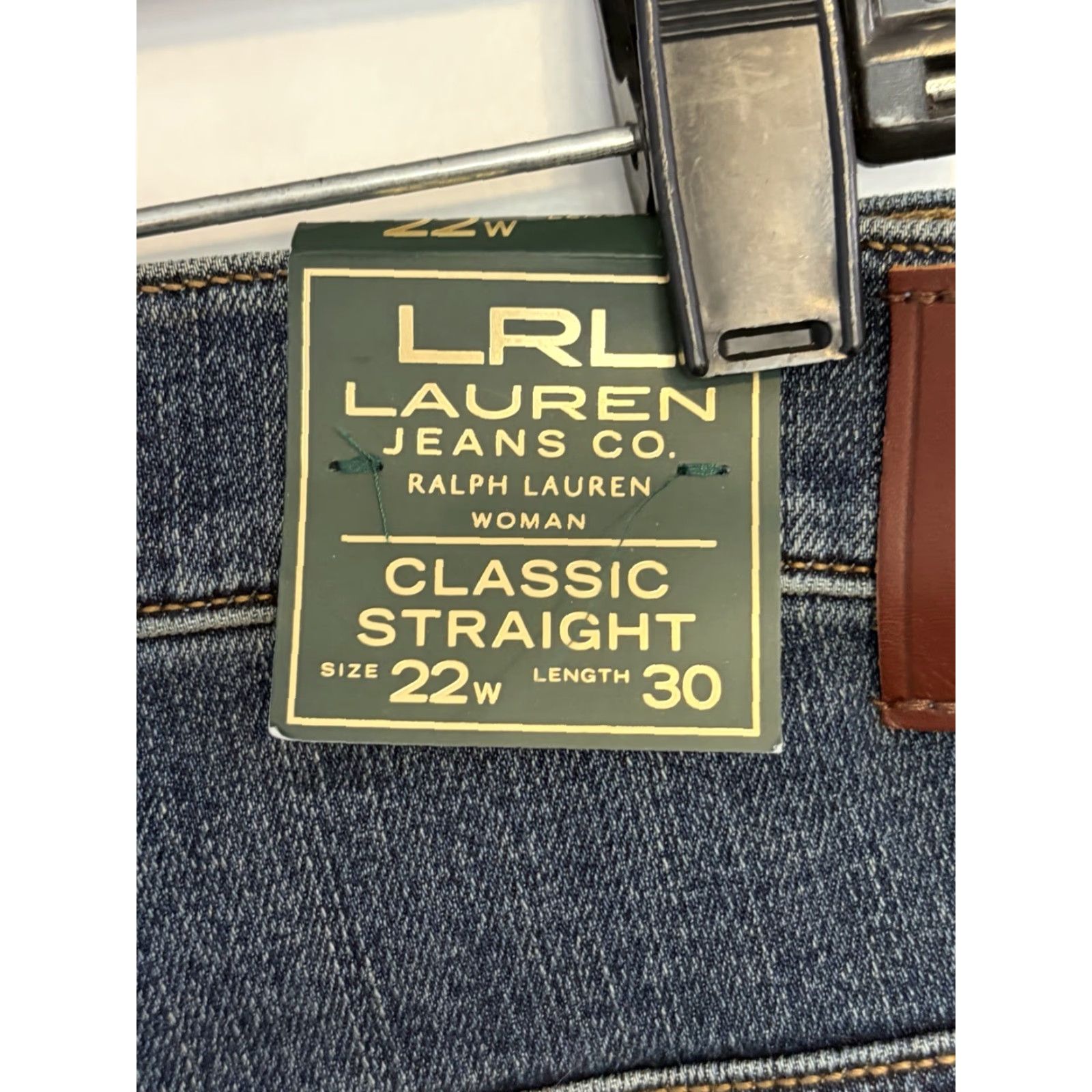 Denime NWT Lauren Jeans Co. Jeans 5-Pocket Denim Straight (Mid Rise) 22W Blue Womens Size 40" / US 18 - 6 Thumbnail