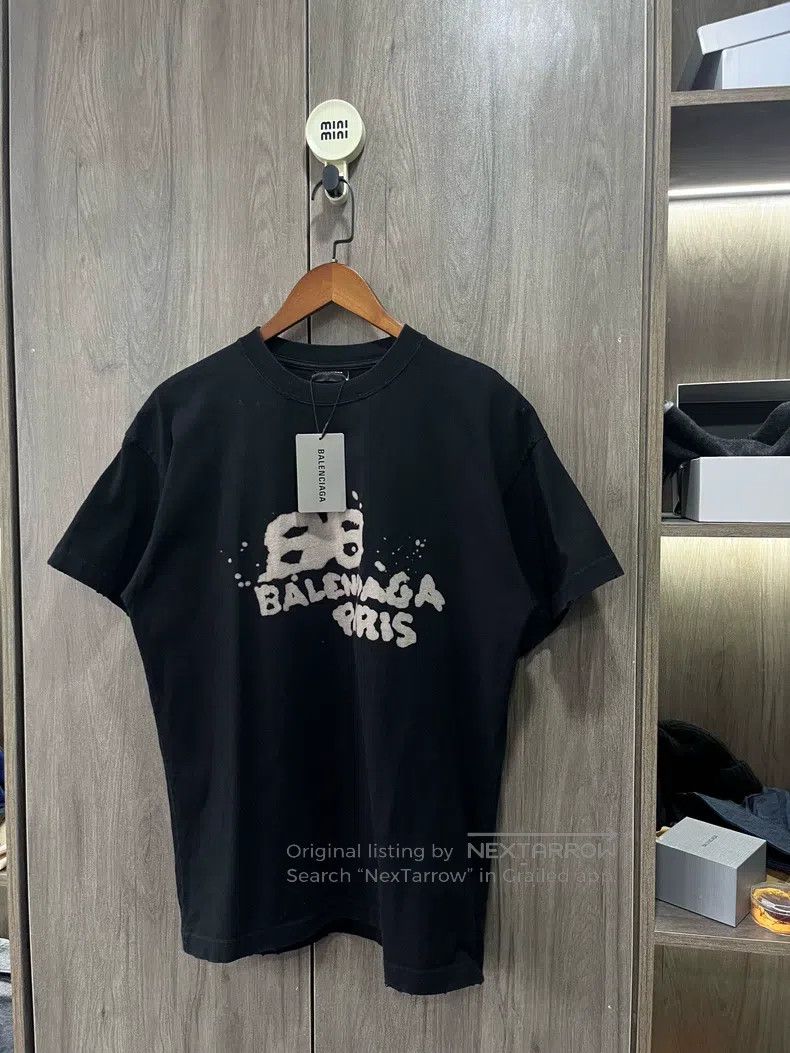 Balenciaga Balenciaga Letter Printed Crew Neck Short Sleeve Size US M / EU 48-50 / 2 - 4 Thumbnail