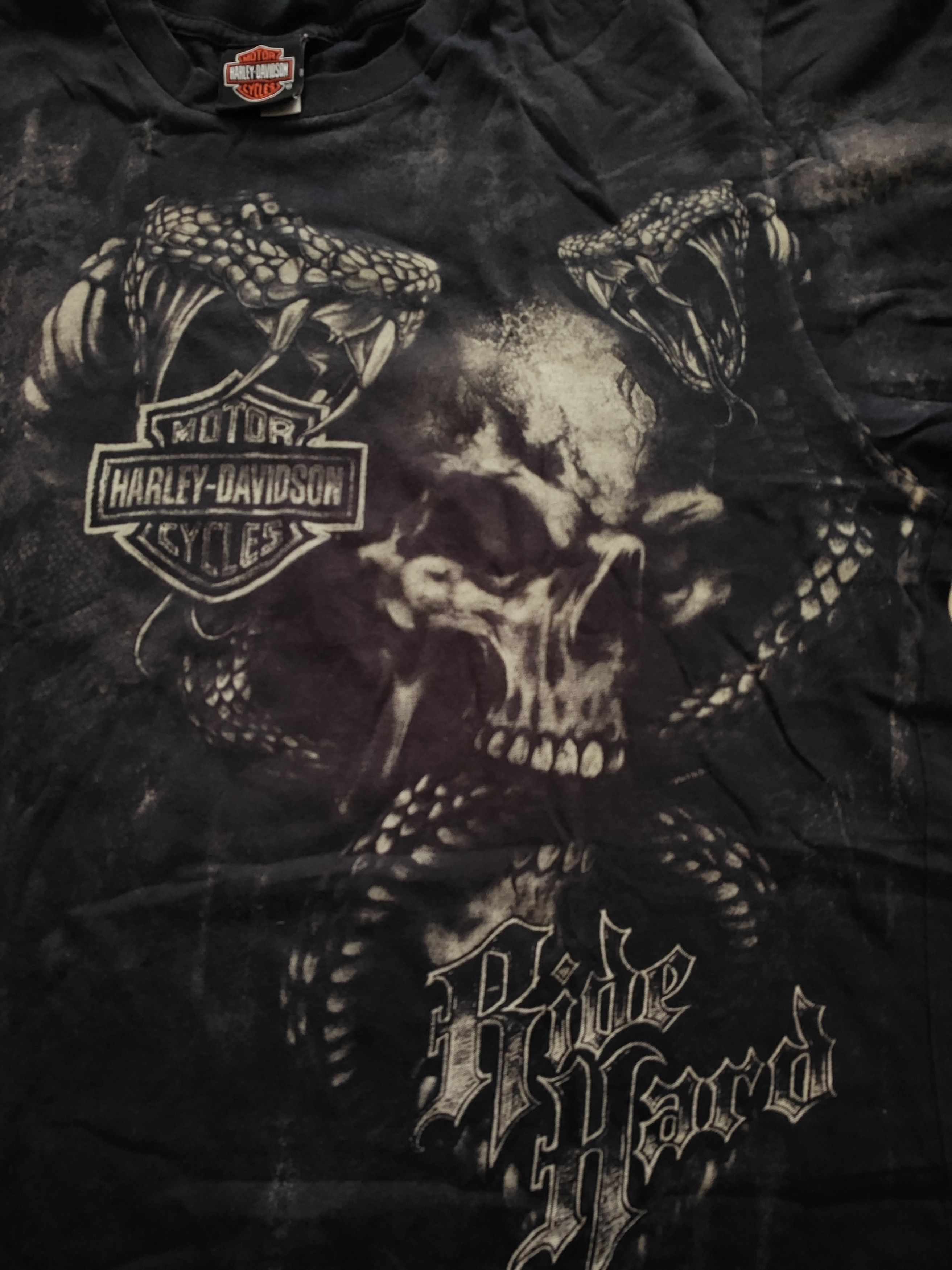 Harley Davidson Vintage Harley-Davidson “Ride Hard” Skull Snake Graphic Tee Size US L / EU 52-54 / 3 - 6 Thumbnail