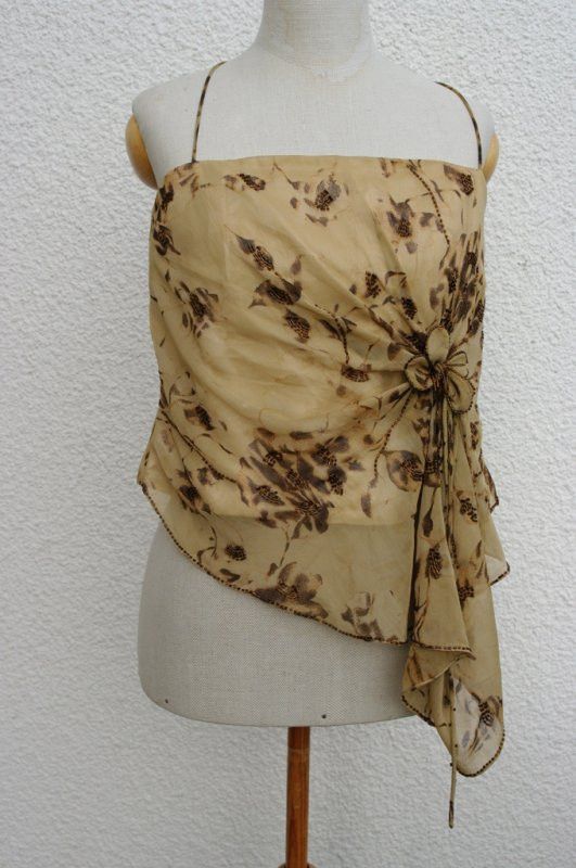 Other Vintage Y2K Avant Garde Beige Top Blouse Size L / US 10 / IT 46 - 6 Thumbnail