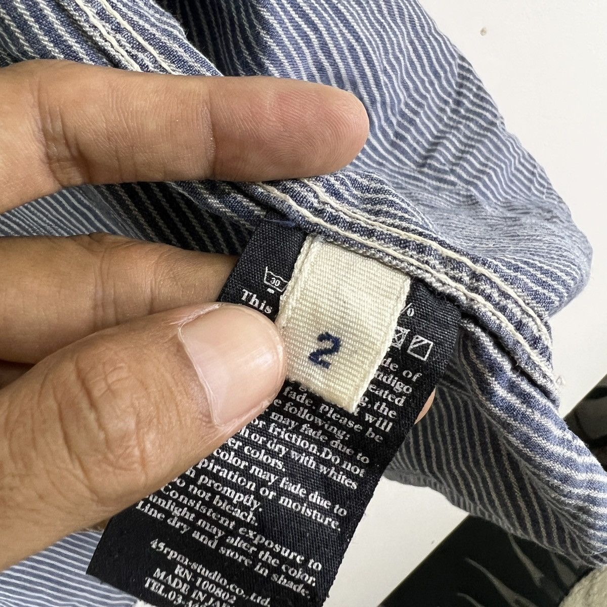 45rpm R BY 45RPM HIKORY STRIPE SNAPBUTTON LONG SHIRT MADE IN JAPAN Size M / US 6-8 / IT 42-44 - 12 Thumbnail