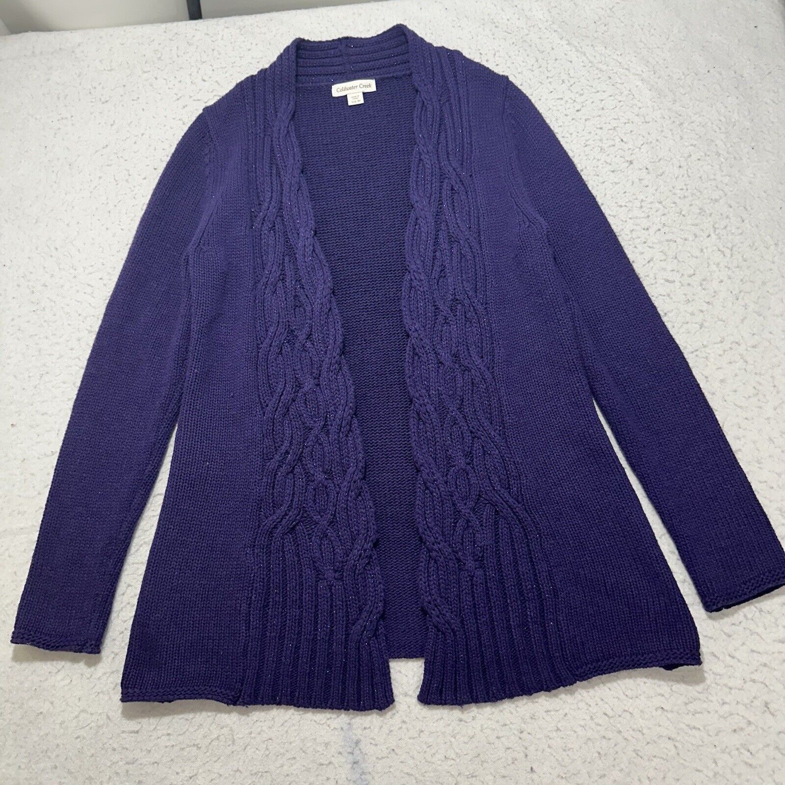 Coldwater Creek Coldwater Creek Small Open Front Cardigan Sweater Purple Size S / US 4 / IT 40 - 1 Thumbnail