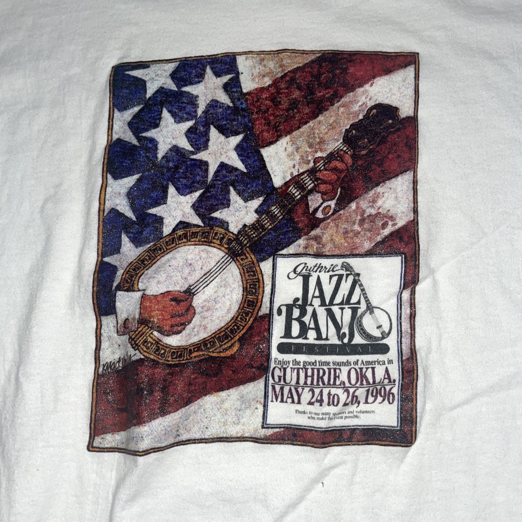Hanes VINTAGE 1990s Single Stitch Jazz Banjo Graphic T-Shirt Mens XL White Hanes T-Shirt Mens XL Jazz Banjo Graphic T-Shirt VTG 1990s Size US XL / EU 56 / 4 - 2 Thumbnail