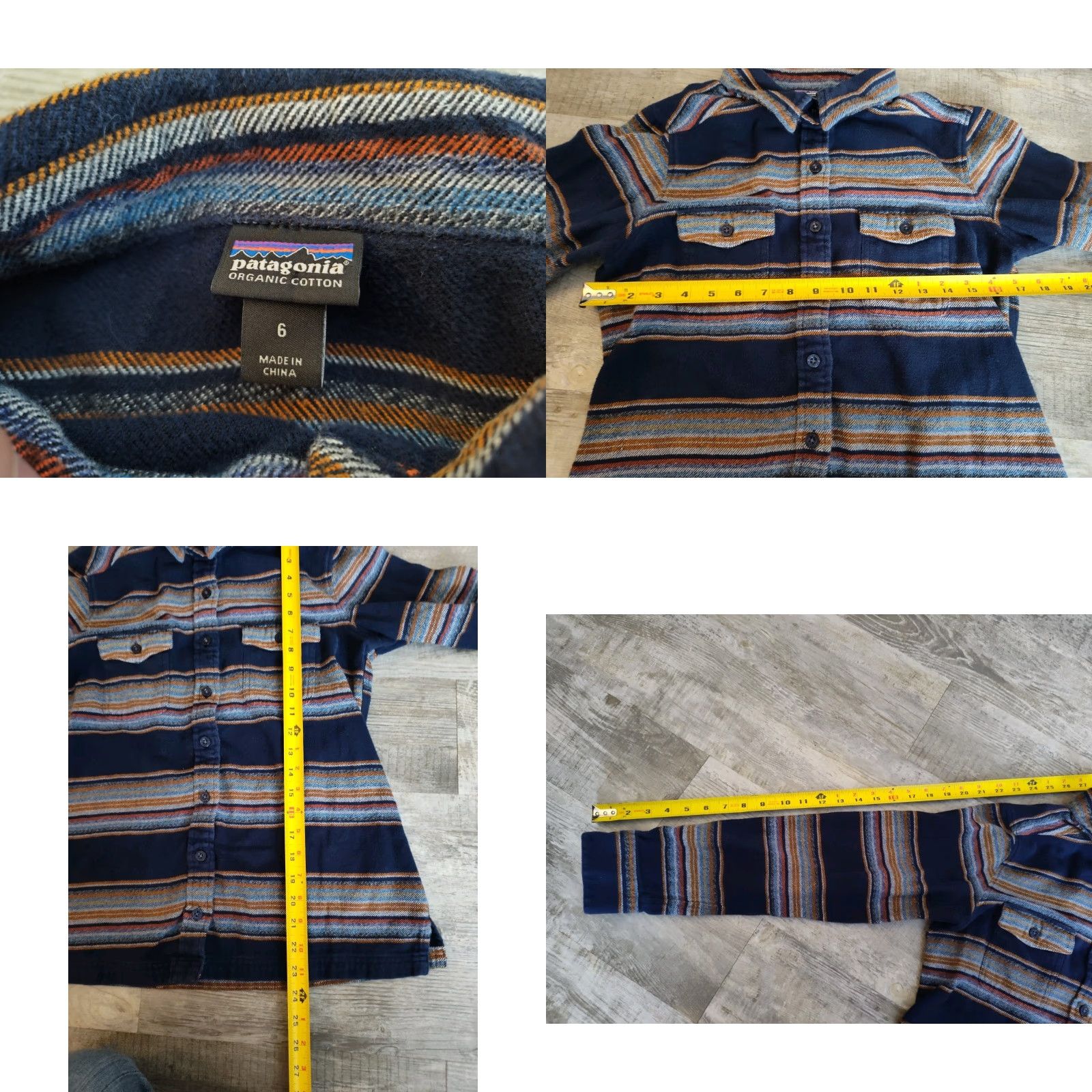 Patagonia Patagonia Fjord Flannel Shirt Gaucho Stripe Navy Long Sleeve Women’s Size 6 Size M / US 6-8 / IT 42-44 - 8 Thumbnail