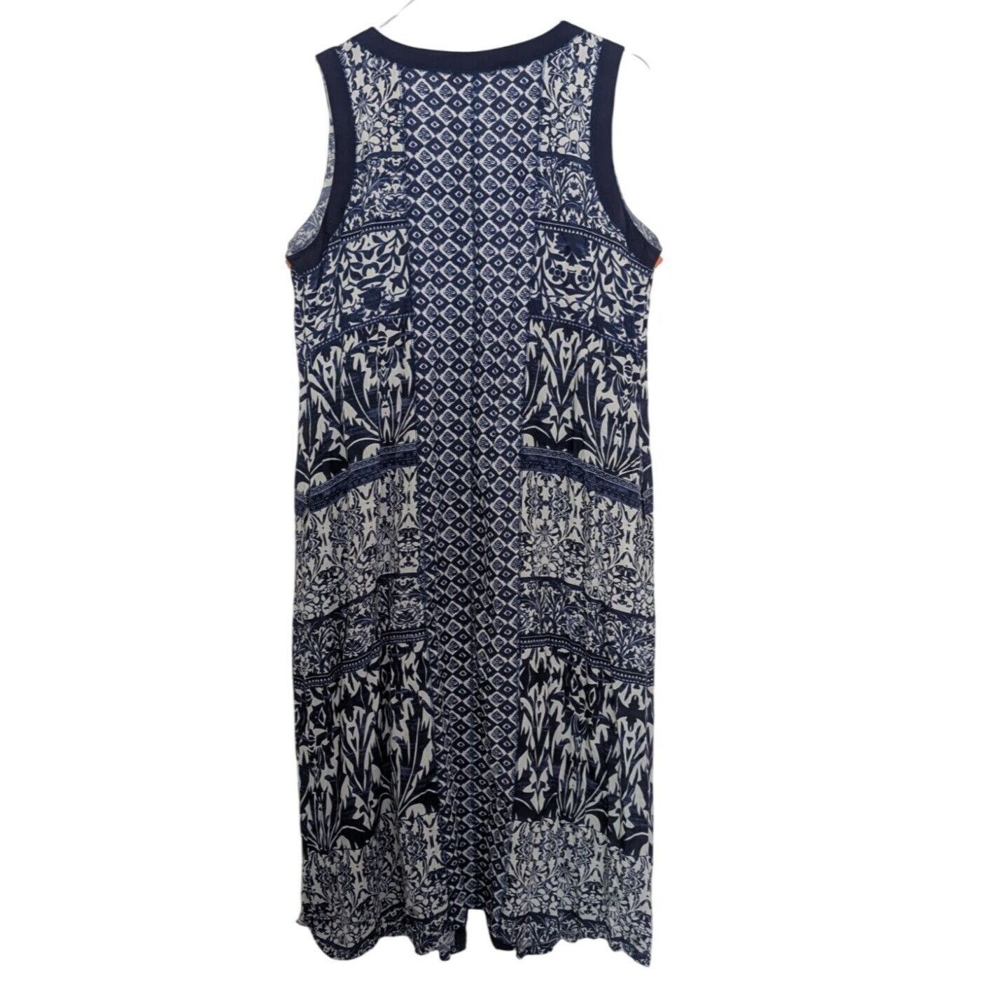 Designer La Cera Floral Patchwork Midi Dress Womens Size Large Blue Size L / US 10 / IT 46 - 7 Thumbnail