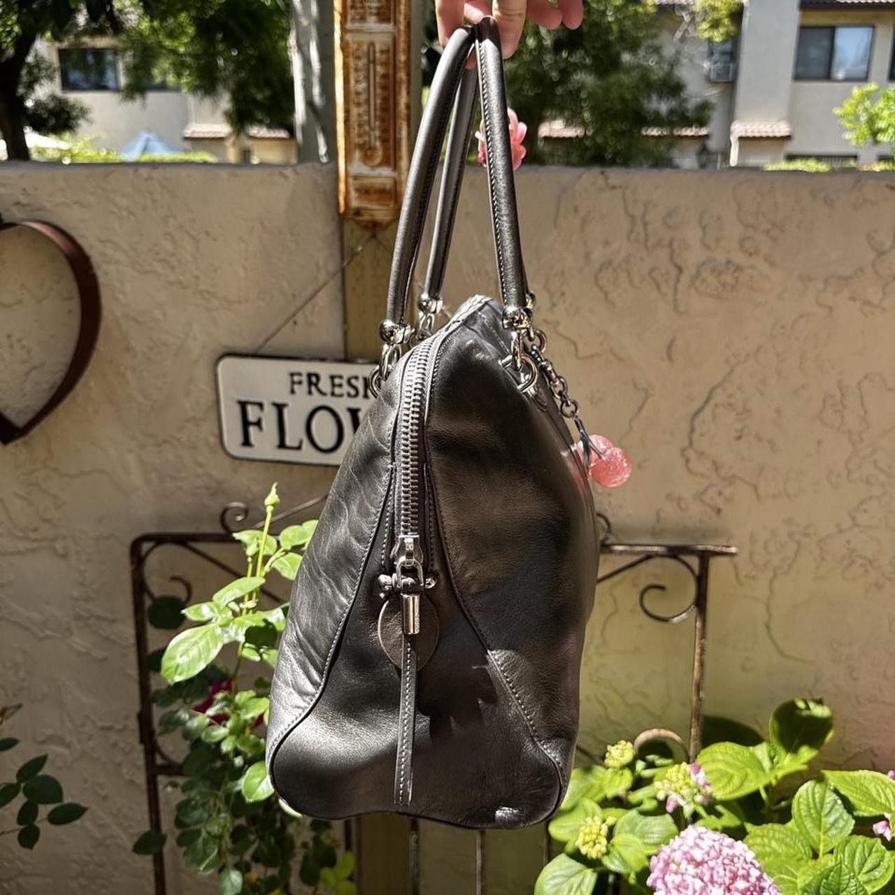 Tod's Tod’s Dark Metallic Leather Bowler Bag Size ONE SIZE - 4 Thumbnail