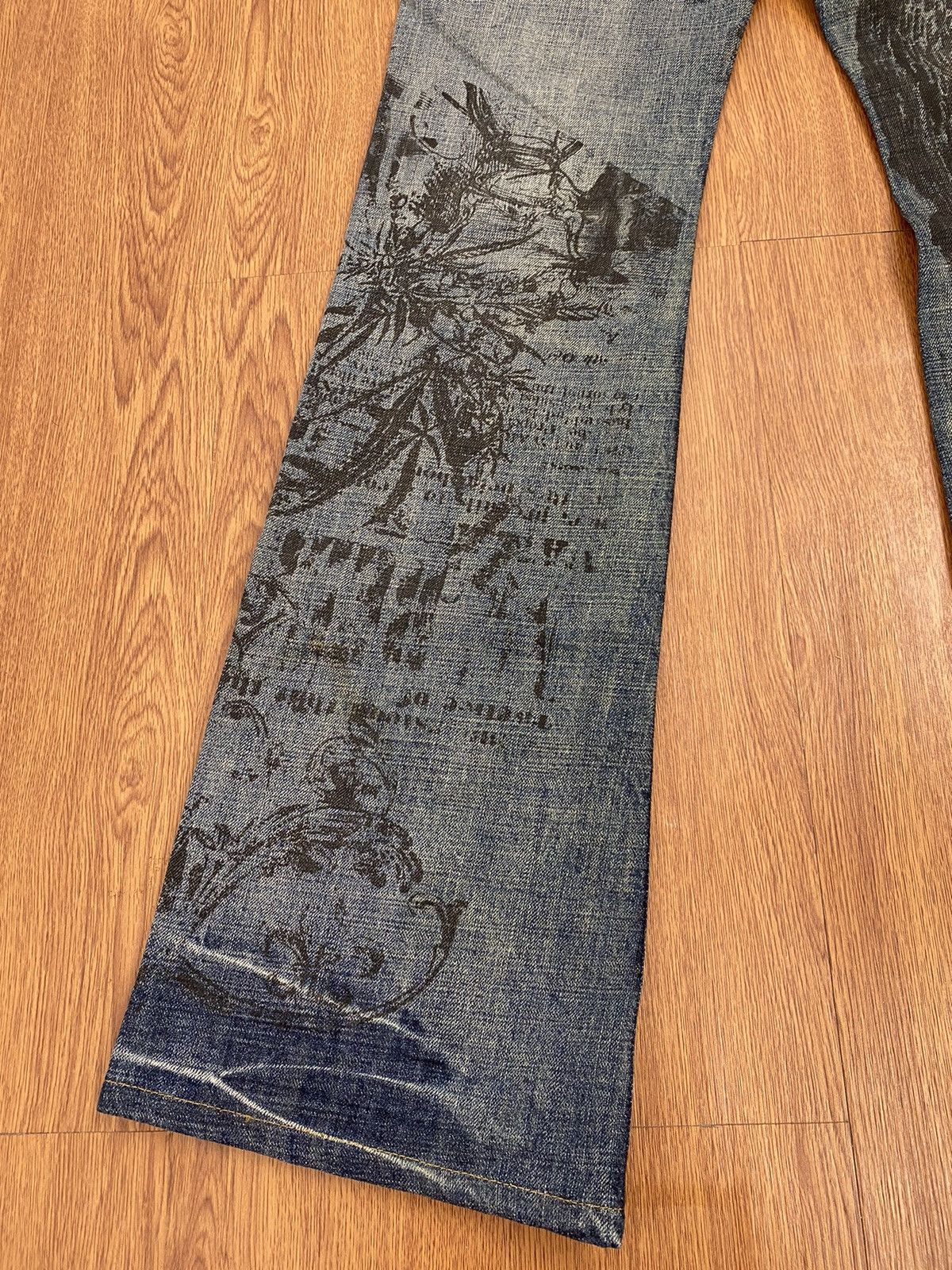 Japanese Brand × Tornado Mart Tornado mart printed flared jeans Size US 30 / EU 46 - 5 Thumbnail