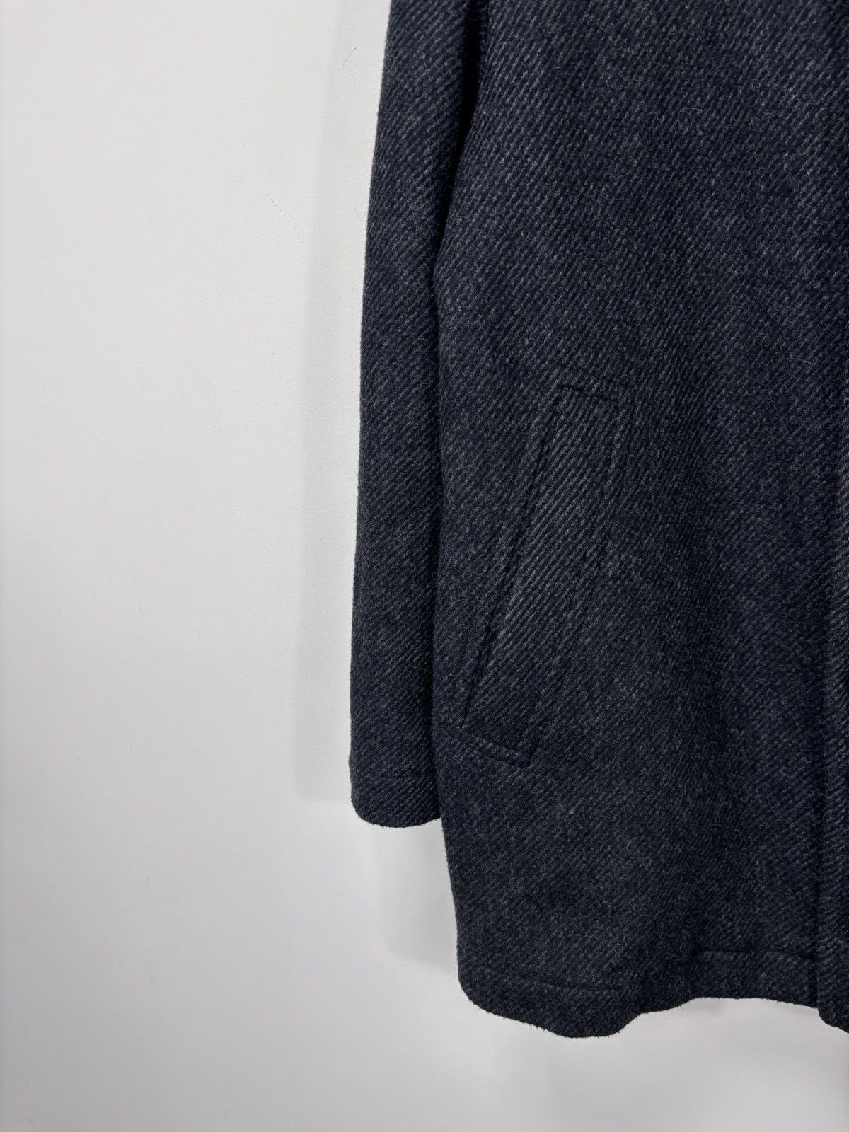 Hugo Boss Hugo Boss Men’s Herringbone Dark Grey Wool Blend Overcoat Size US M / EU 48-50 / 2 - 6 Thumbnail