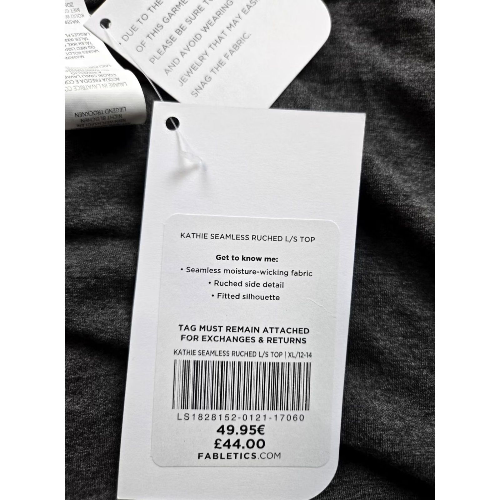 Fabletics Fabletics Kathie Seamless Ruched Top Womens XL Gray Long Sleeve Athletic Shirt Size XL / US 12-14 / IT 48-50 - 5 Thumbnail