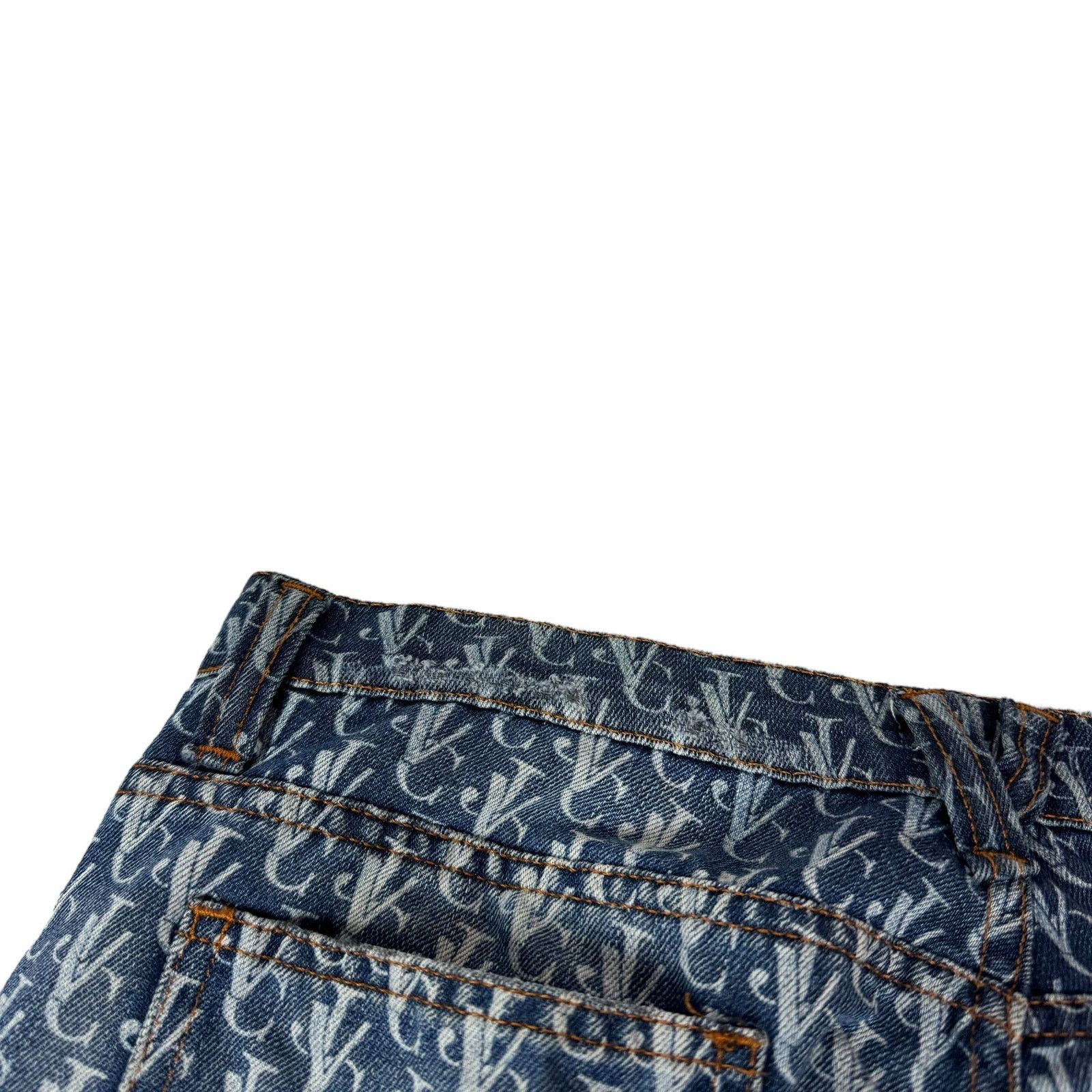 Versace Versace Jeans Couture Women's Blue Logo Monogram Capri Jeans Size 32" / US 10 / IT 46 - 3 Thumbnail