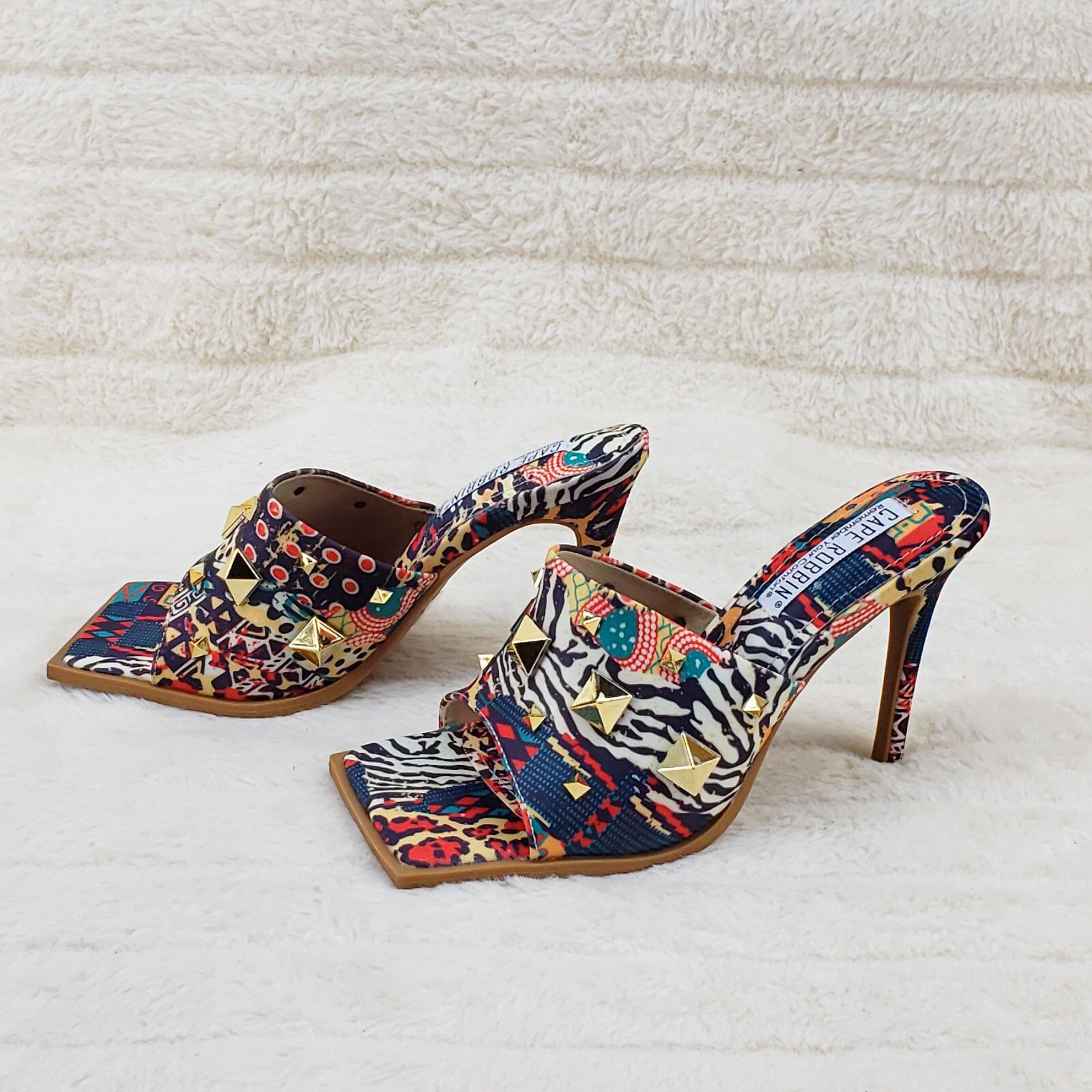 Other Popo Slip On Square Open Toe High Heel Clogs Mules Slides Mu Size US 8.5 / IT 38.5 - 5 Thumbnail