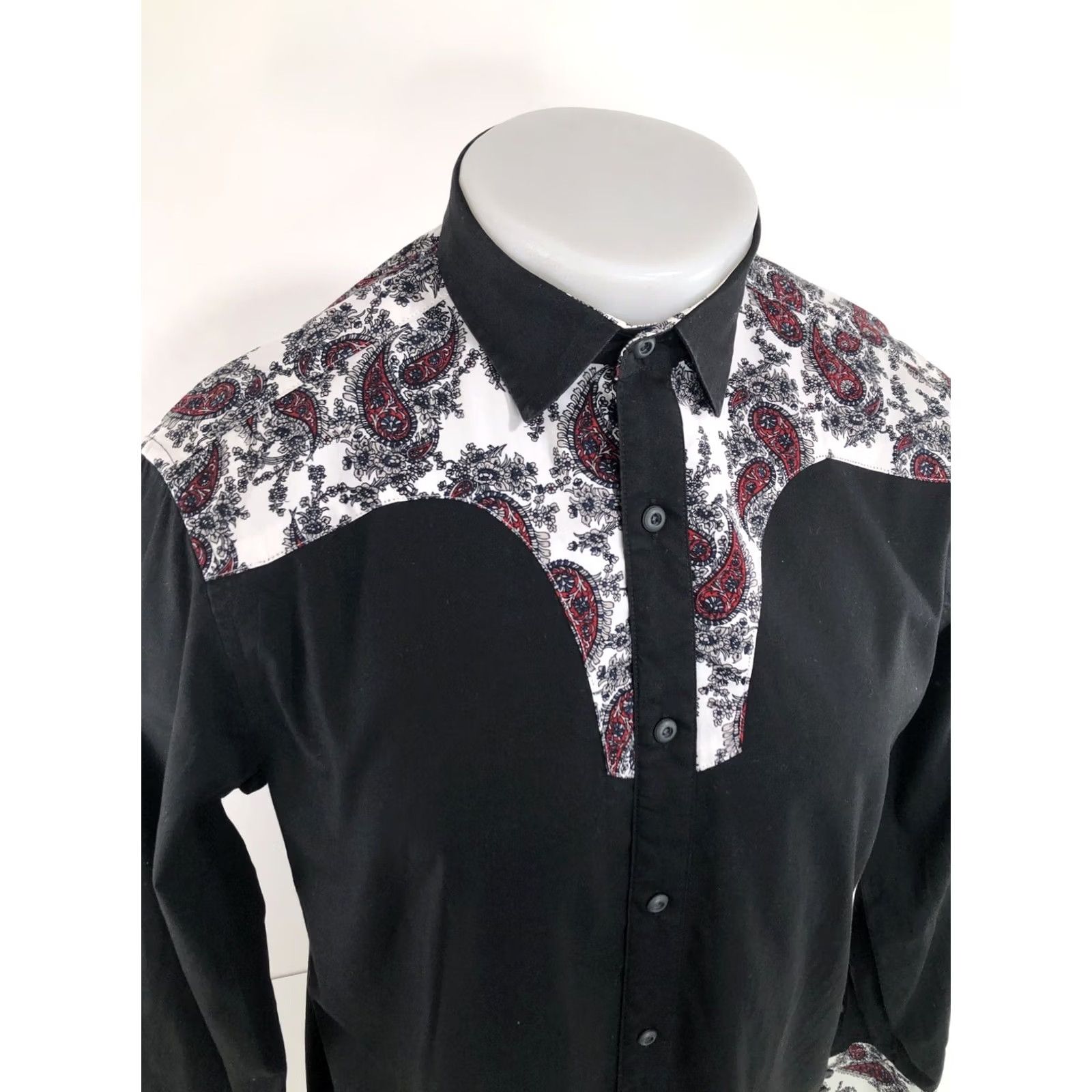 Vintage ROCK ROLL N SOUL Western PAISLEY YOKE Cowboy Shirt Mens S Black Size US S / EU 44-46 / 1 - 2 Thumbnail