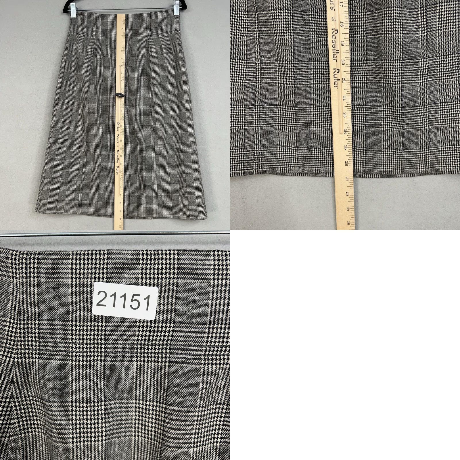 Banana Republic Banana Republic Skirt Womens 8 Gray Glen Plaid Wool Academia Modest Knee Length A-Line Womens Size 30" / US 8 / IT 44 - 10 Thumbnail