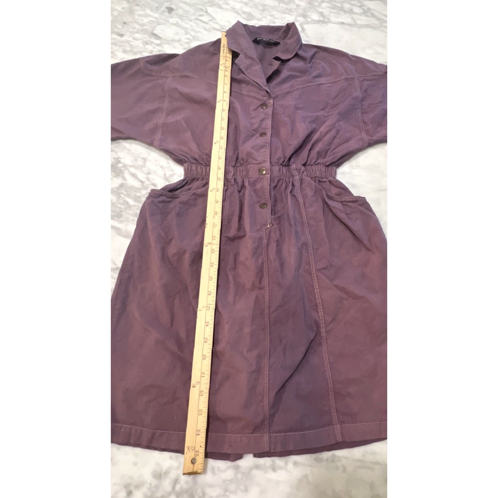 Vintage VINTAGE Ashleigh Morgan Women's Jumpsuit Romper Casual 80s Floral Purple M Short Sleeve Cotton Size 32" / US 10 / IT 46 - 6 Thumbnail