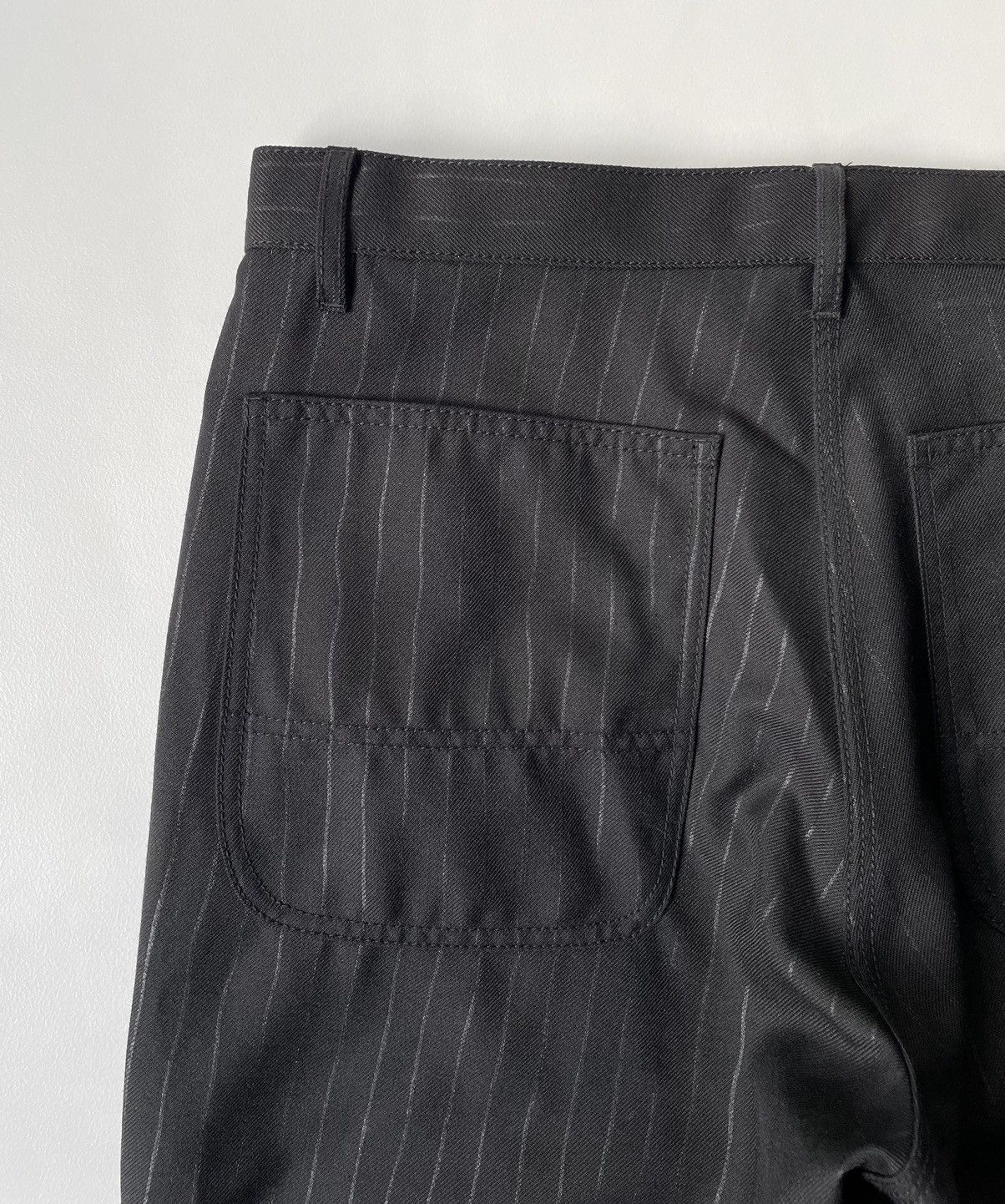 Comme des Garcons Black Pinstripe Wool Utility Trousers Size US 32 / EU 48 - 12 Thumbnail