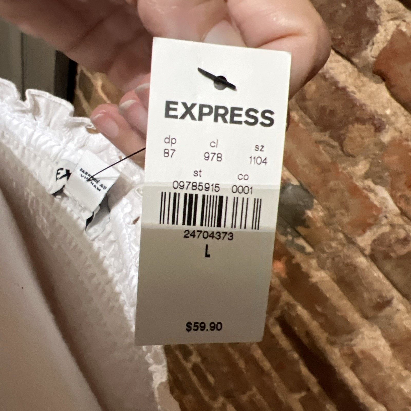 Express Express Women’s size L White OTS Ruffle Long Sleeve Top NWT Size L / US 10 / IT 46 - 3 Thumbnail