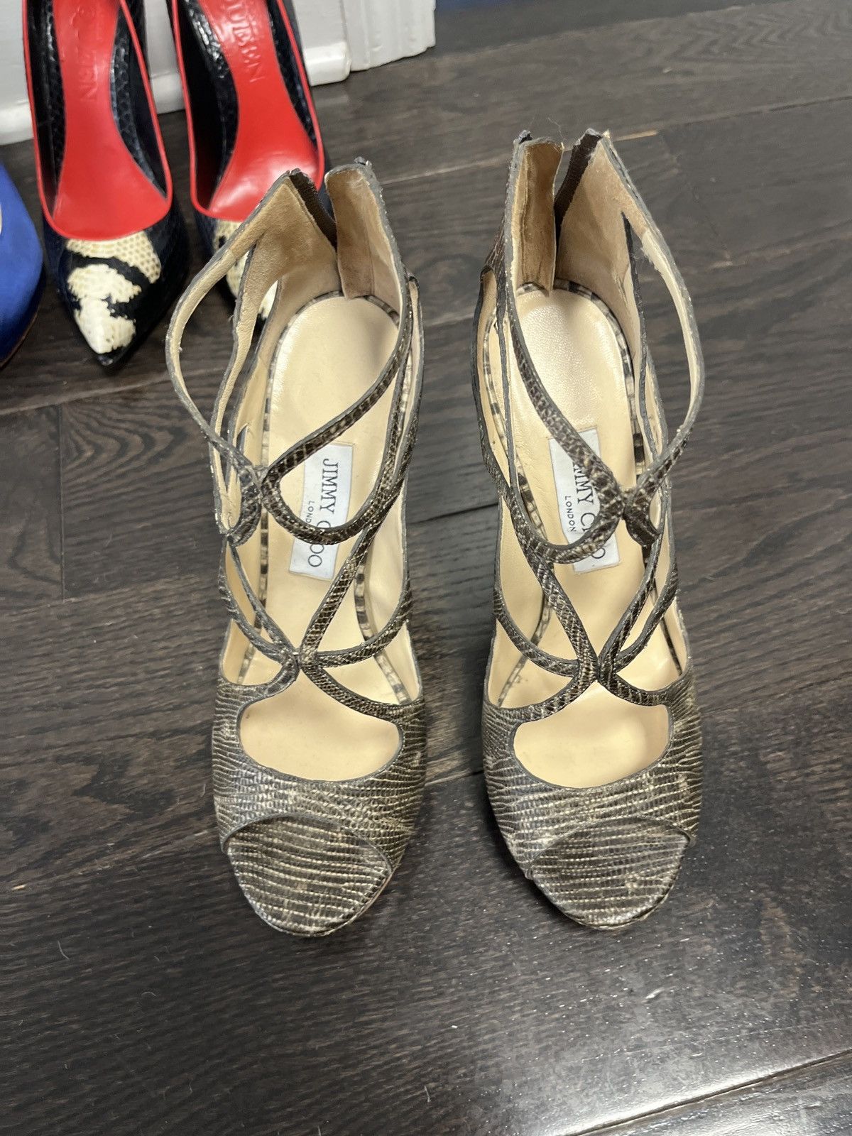 Jimmy Choo Jimmy Choo Snakeskin Heels Size US 8.5 / IT 38.5 - 3 Thumbnail