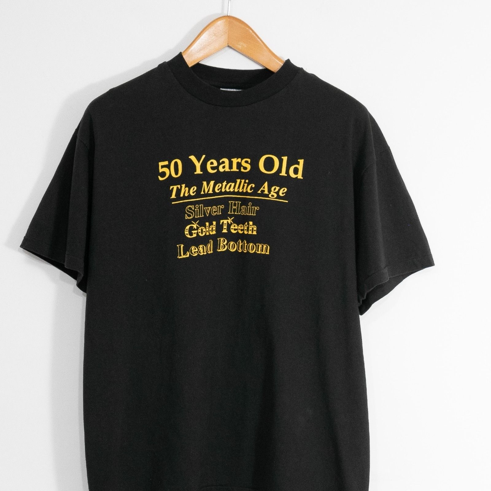 Vintage Vintage 90s Funny Middle Age 50 Years Old T Shirt Mens Large Size US L / EU 52-54 / 3 - 2 Thumbnail