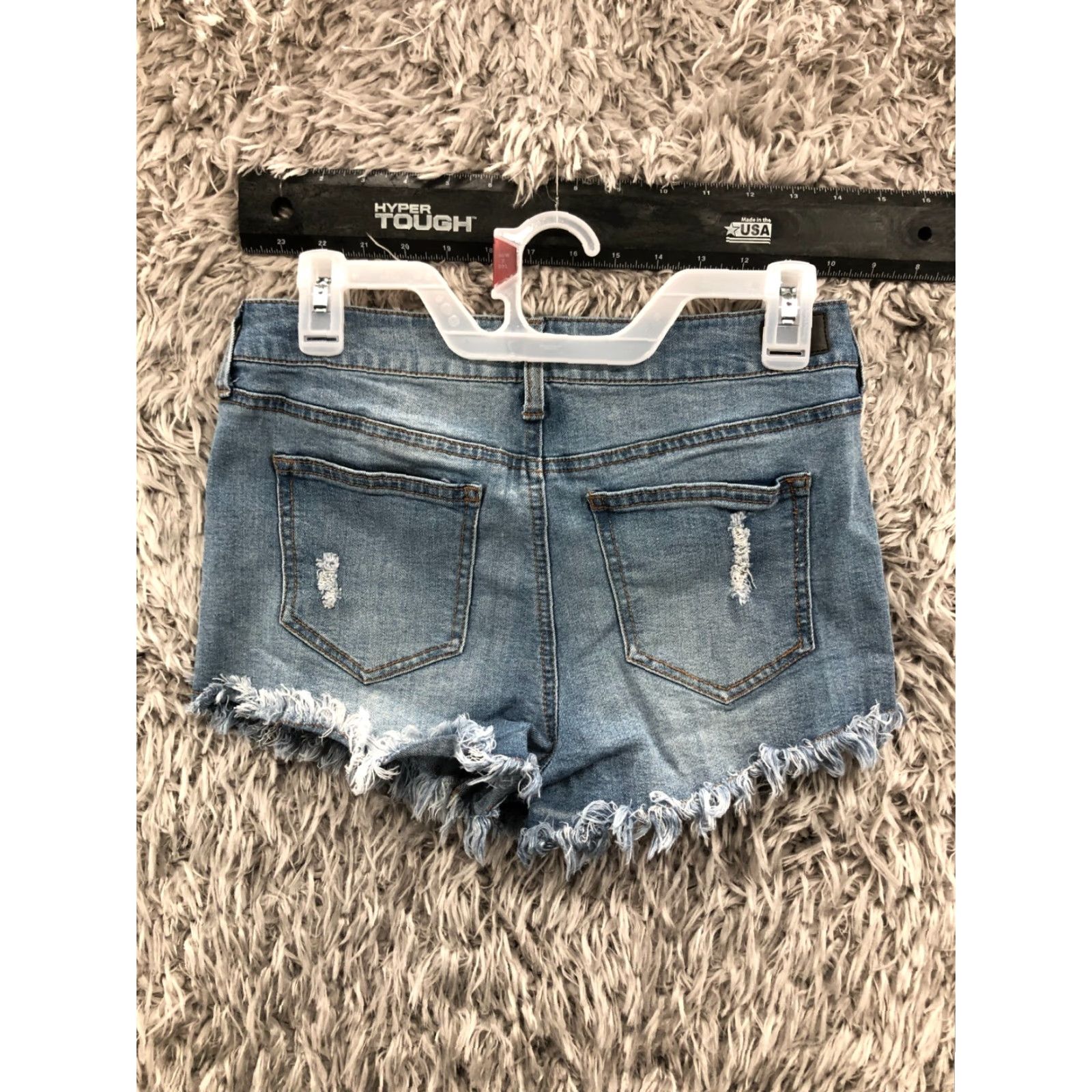 Vintage Celebrity Pink Cut-off Shorts Junior Size 5 High Rise Dark Wash Blue Denim Jean Women Casu al Casual Womens Jeans Size 27" / US 4 / IT 40 - 4 Thumbnail