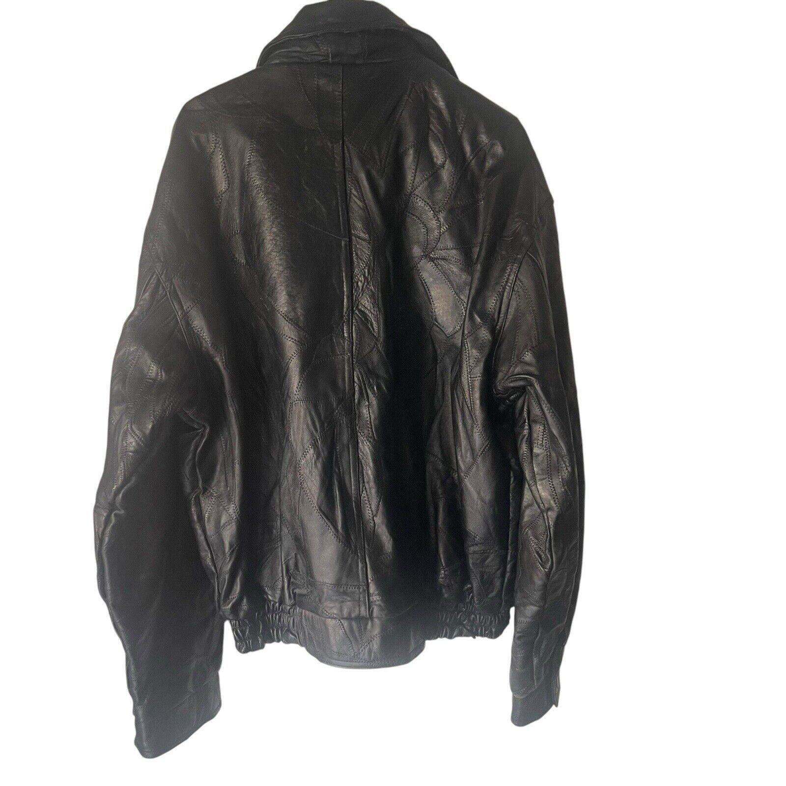 Other M. Collection 90s XL Black Leather Textured Bomber Jacket Size US XL / EU 56 / 4 - 5 Thumbnail