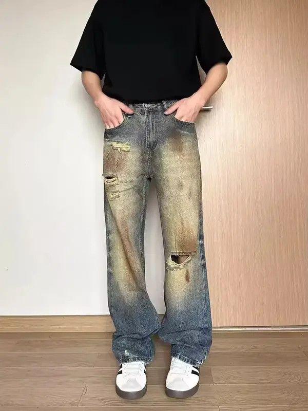 Japanese Brand Kanako x Ayami Distressed Blue Denim Jeans Size US 28 / EU 44 - 7 Thumbnail
