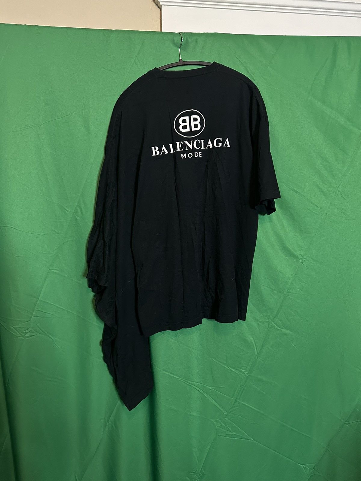 Image of Balenciaga Mode Monogram Print Double Sleeve Kimono Shirt in Black, Men's (Size XS)