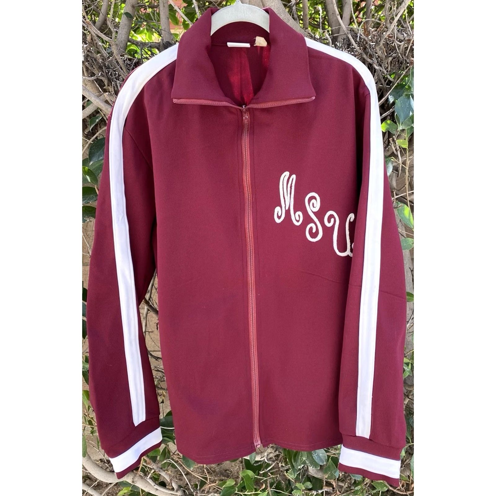 Vintage VINTAGE Broderick MSU Track Jacket USA Red Stripe Zip Full Zip Pockets Mens M 70s 60s Athletic Polyester Nylon Size US M / EU 48-50 / 2 - 4 Thumbnail