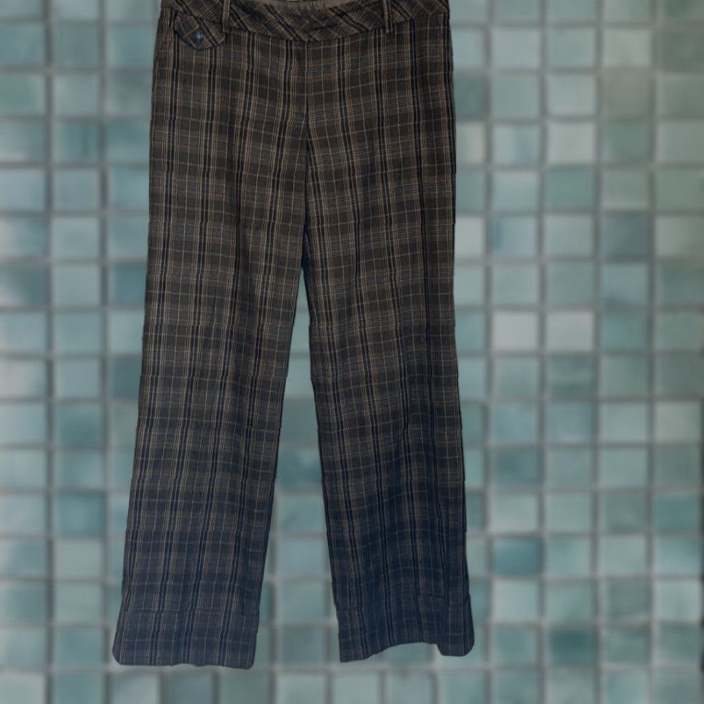 Trina Turk Trina Turk Womens Wide Leg Plaid Dress Pants size 12 Wool Blend Size 34" / US 12 / IT 48 - 1 Thumbnail
