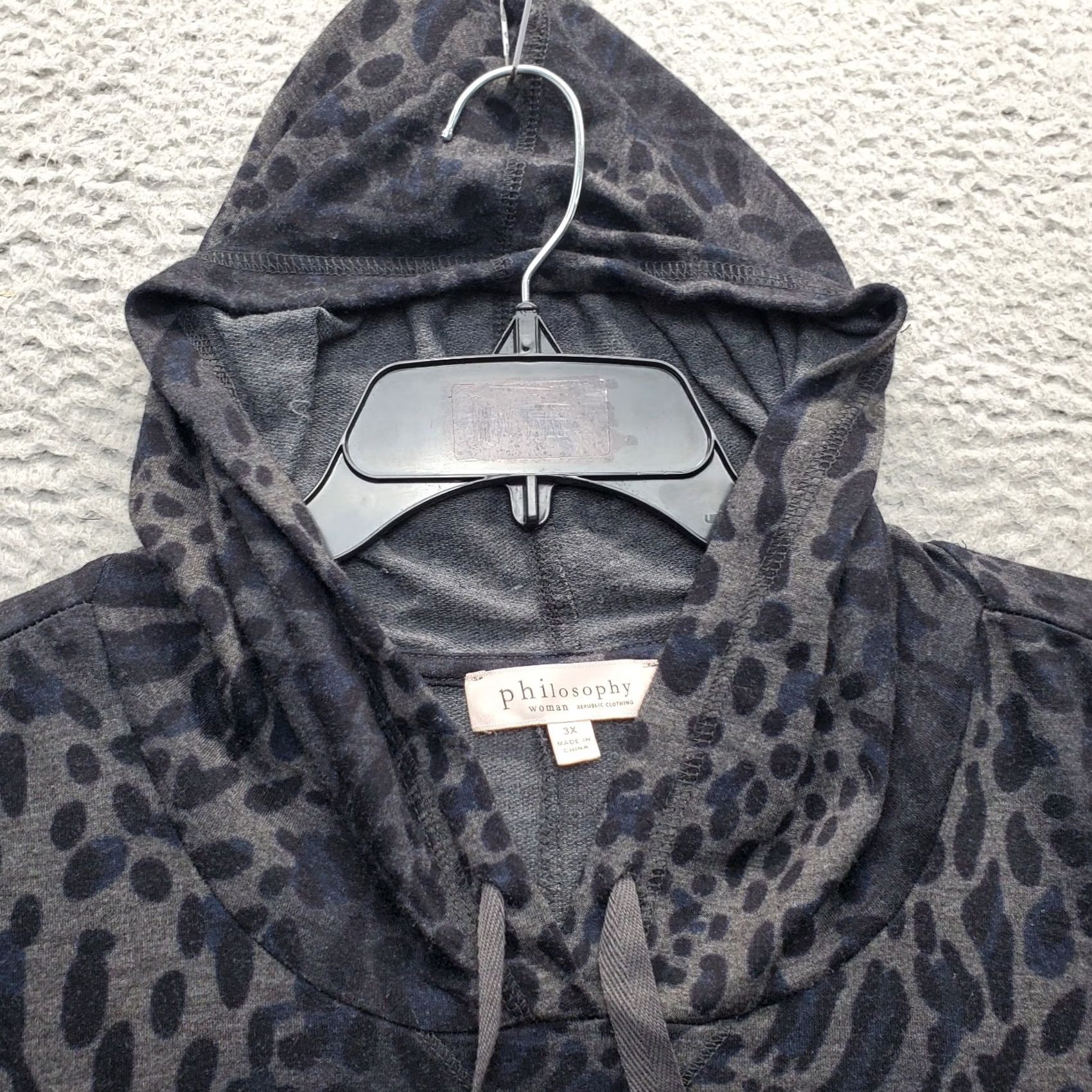 Vintage Philosophy Womens Pullover Hoodie Size 3X Multi Leopard Print Soft Stretch Drawstring Hoodie VINTAGE? No Size XXL / US 16-18 / IT 52-54 - 8 Thumbnail