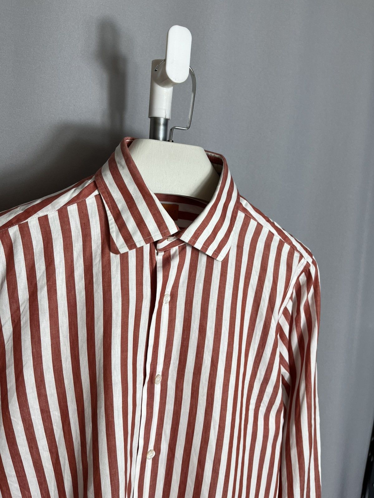 Other BRULI linen cotton shirt button up striped mebs long sleeve Size US M / EU 48-50 / 2 - 2 Thumbnail