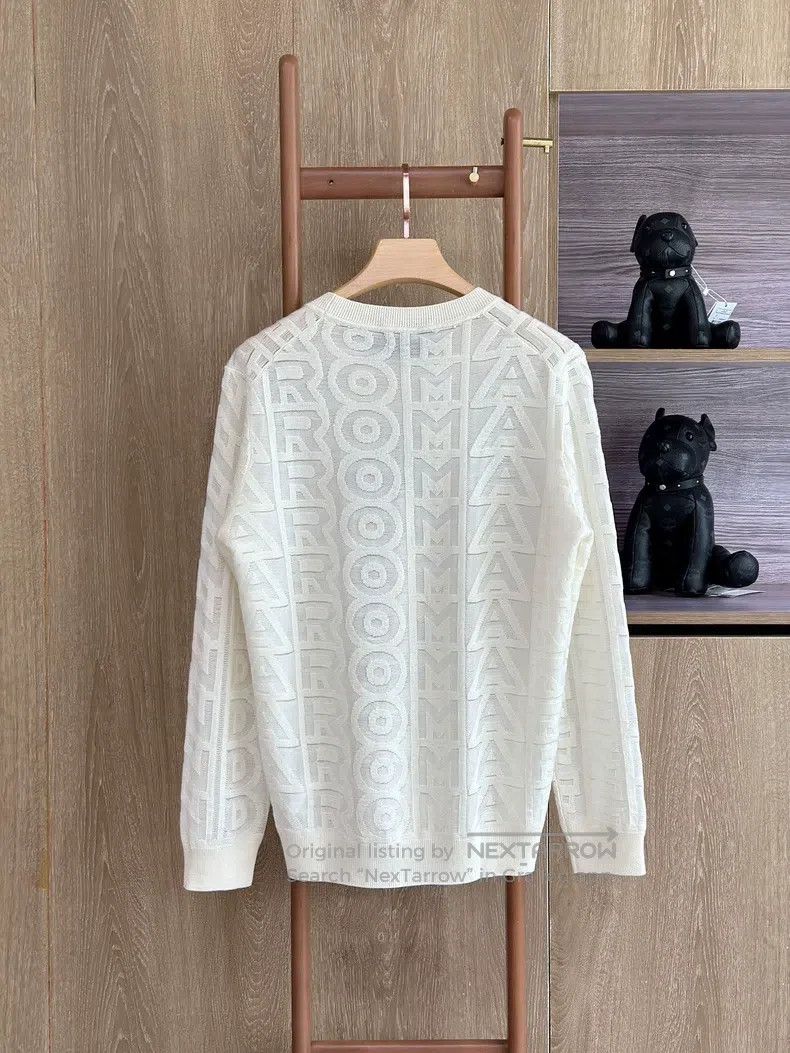 Fendi Fendi Men's solid wool jacquard long-sleeve crewneck sweat Size US L / EU 52-54 / 3 - 2 Thumbnail