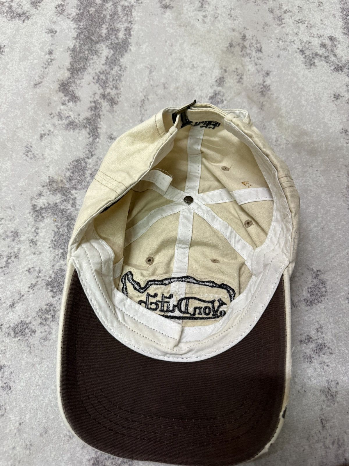 Von Dutch Vintage Von Dutch DistressedDesign CreamWhite Adjustable Cap Size ONE SIZE - 8 Thumbnail